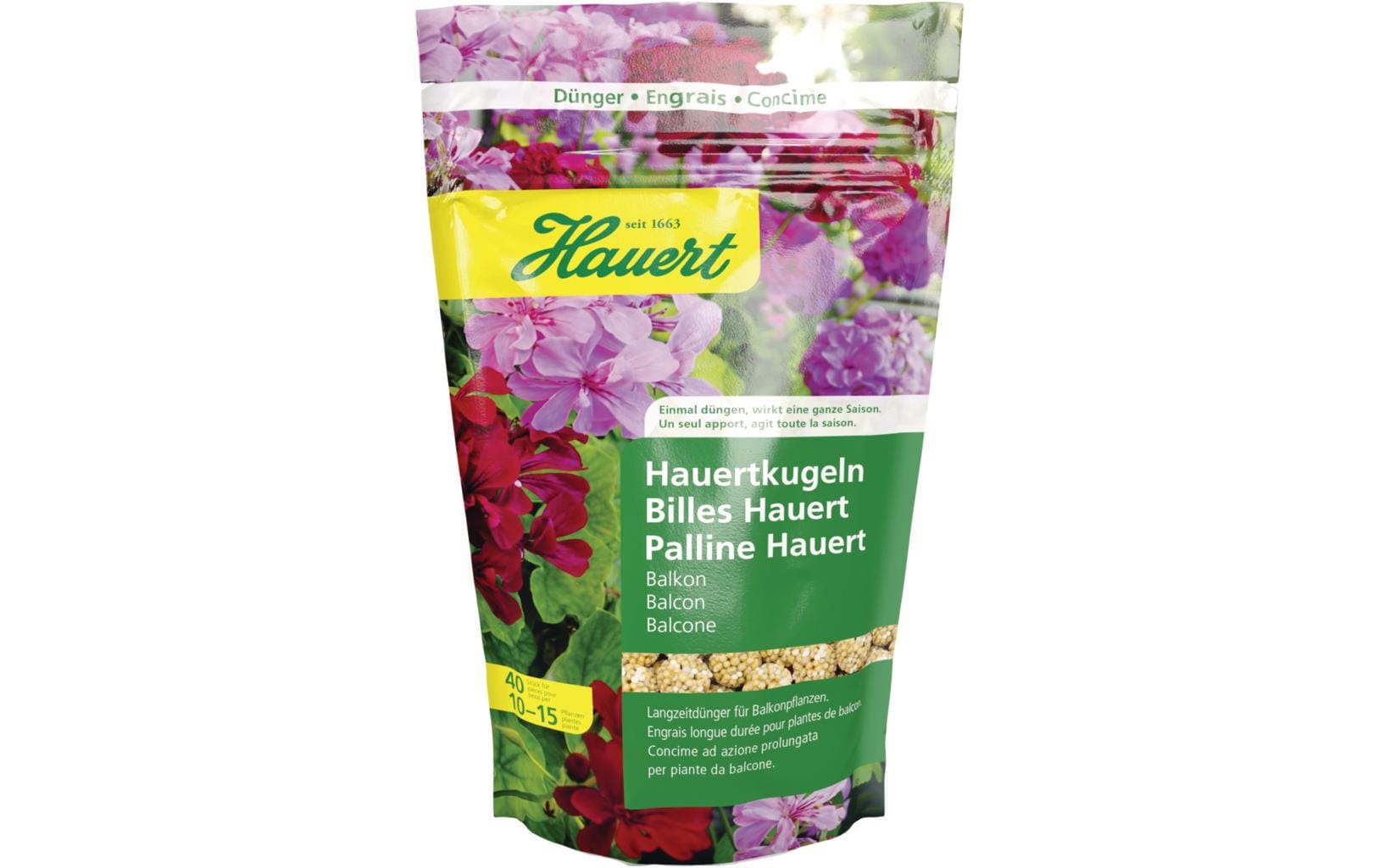 Hauert Langzeitdünger Hauertkugeln Balkonpflanzen, 40 Stk.