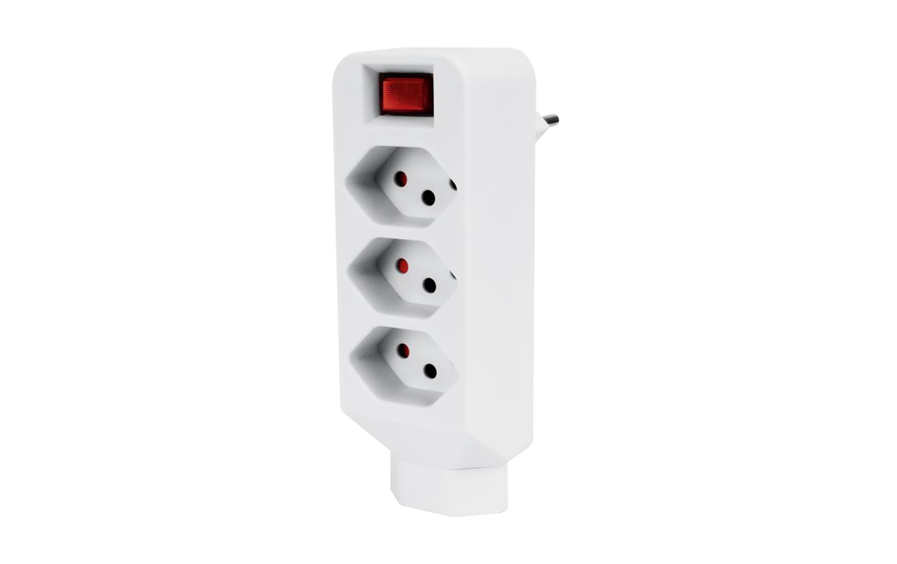 STEFFEN Mehrfachadapter 3 + 1x T13, Schalter, Weiss – Mehrfachstecker von STEFFEN