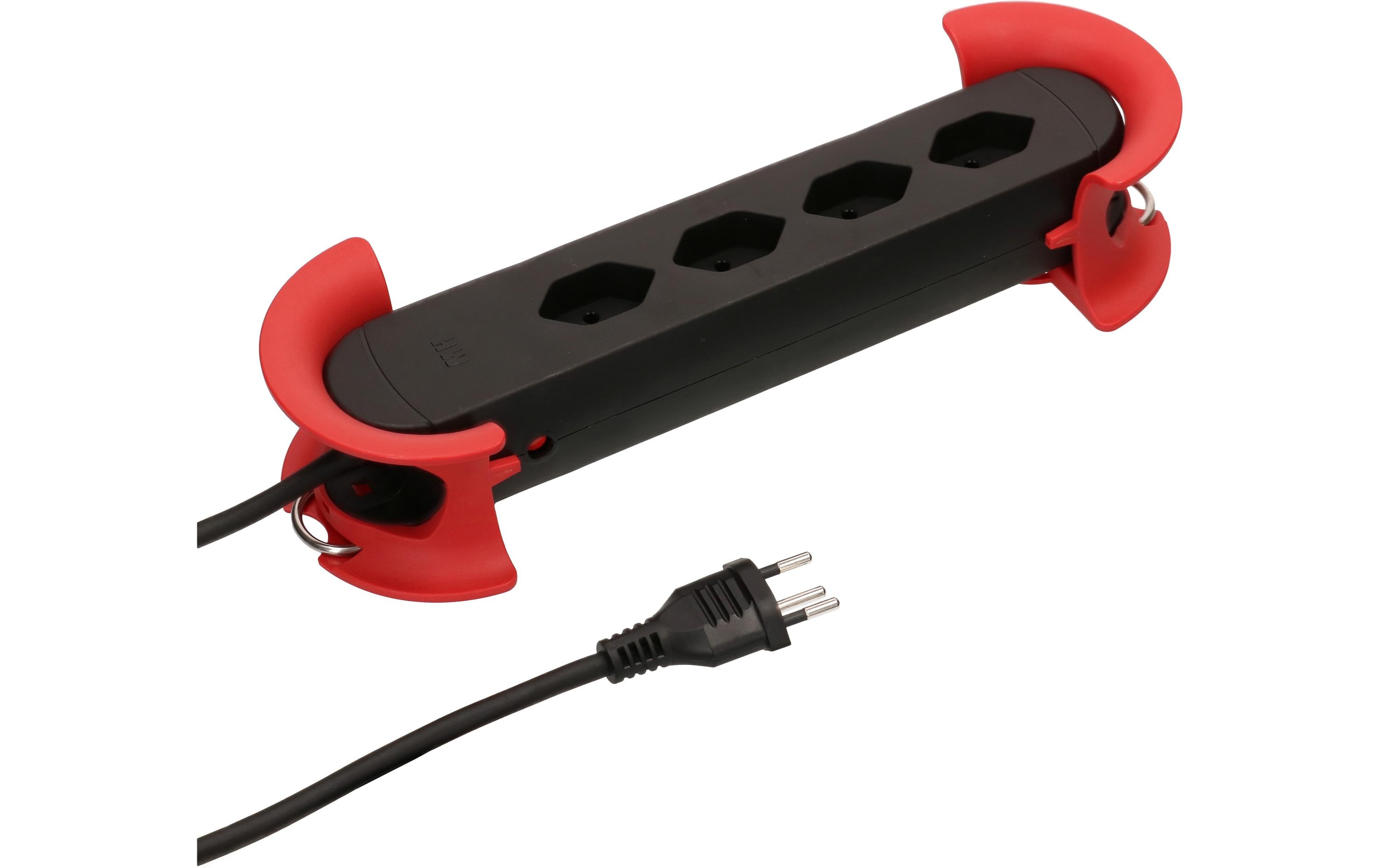 Max Hauri Steckdosenleiste Construct Line 4x T13, Rot/Schwarz – Steckerleiste von Max Hauri