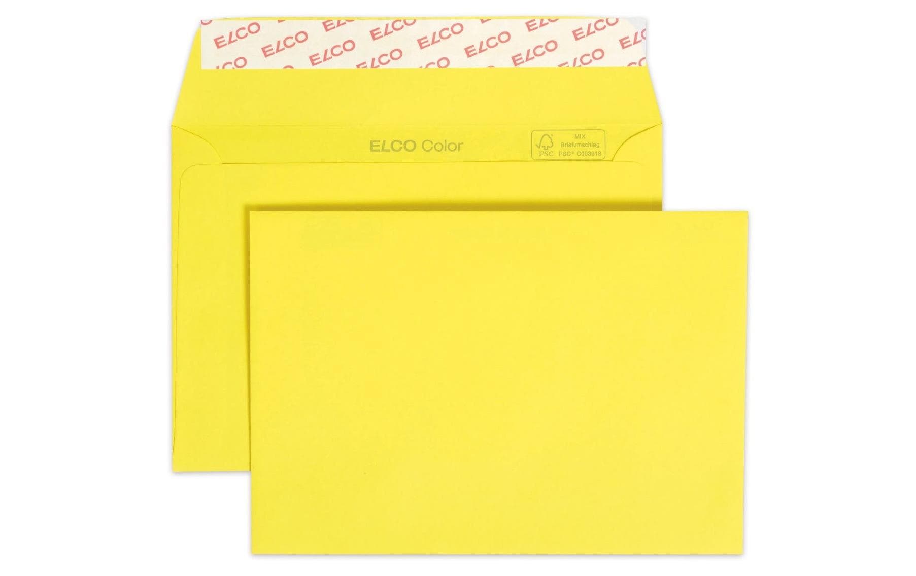 ELCO Couvert Color C6, Keine Fenster, 25 Stück, Gelb – Couvert von ELCO