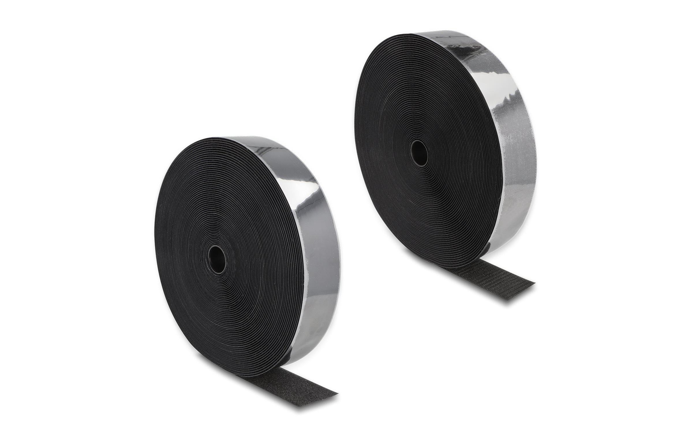 Delock Klettband 25m x 50mm Strapazierfähig Schwarz – Klettband von Delock