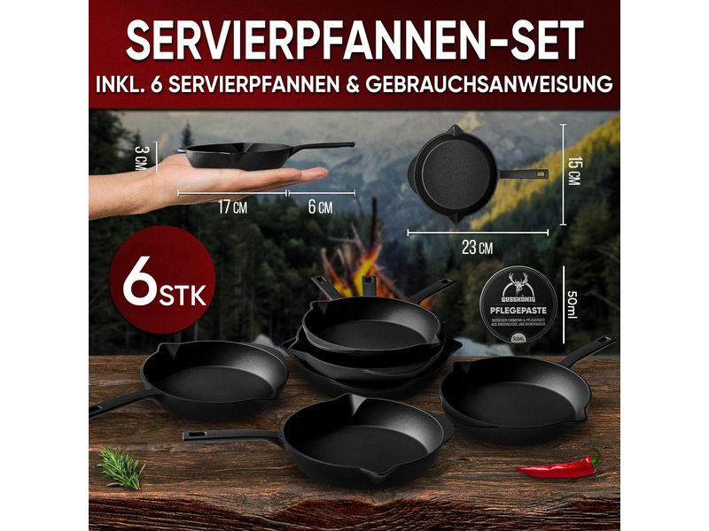Eingebrannte Mini-Bratpfanne 6 set