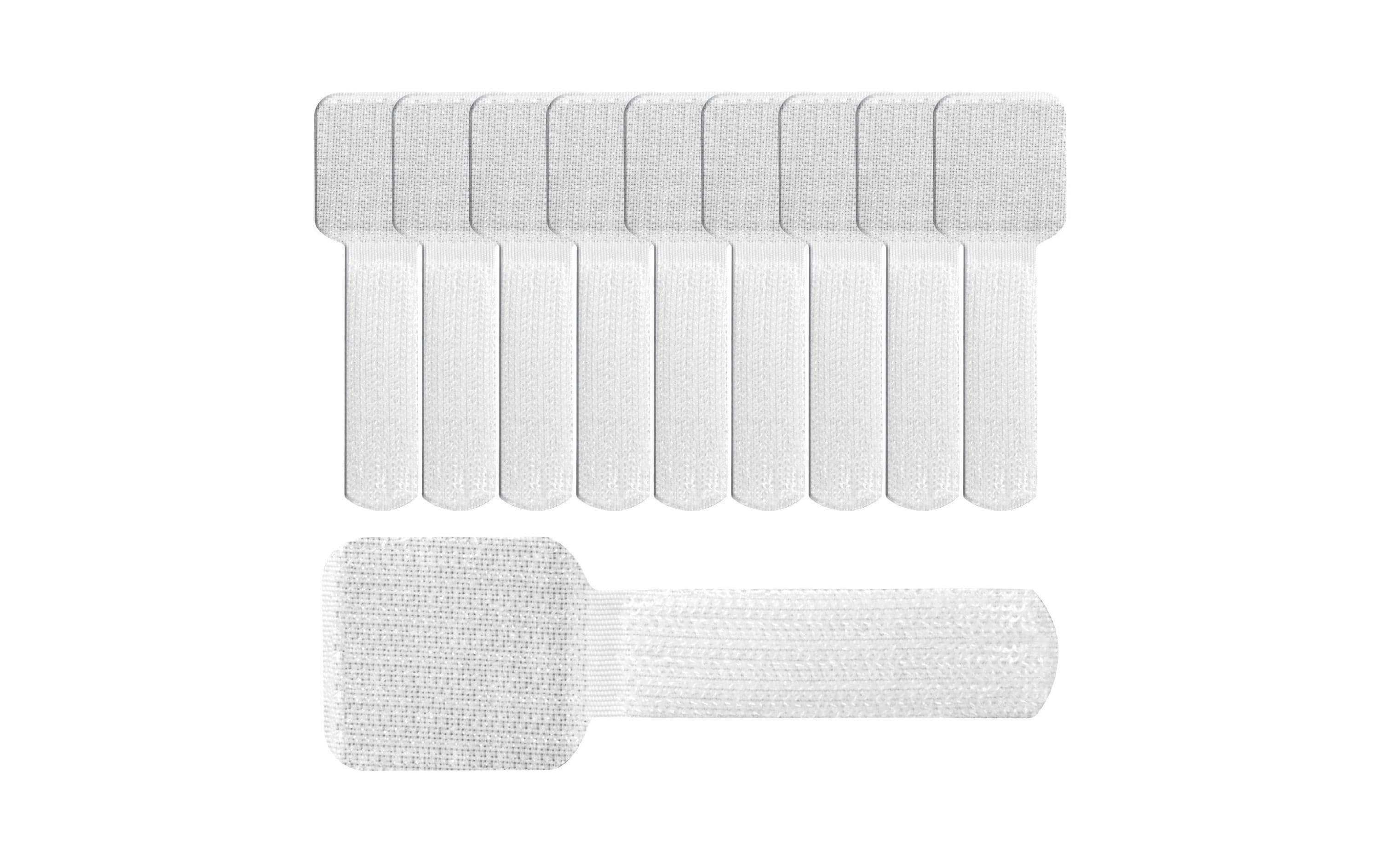 Label-the-cable Klettkabelhalter WALL STRAPS 3 x 9 cm Weiss, 10 Stück