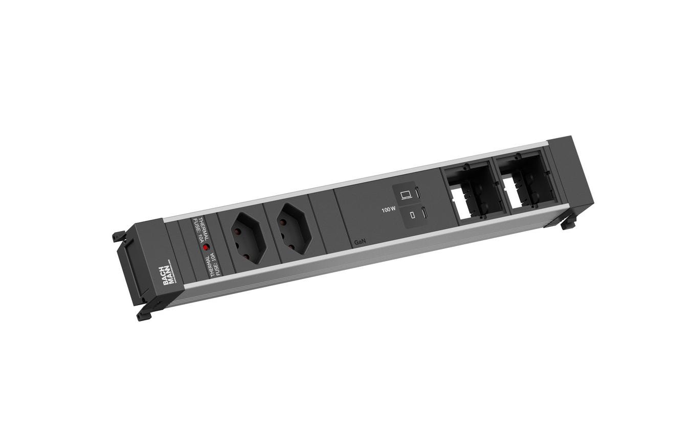 Bachmann Einbausteckerleiste POWER FRAME L 2xT13 1xUSB C/C 100W 2xCM – Einbausteckdose von Bachmann