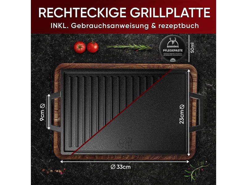 Eingebrannte Grillplatte 33 cm