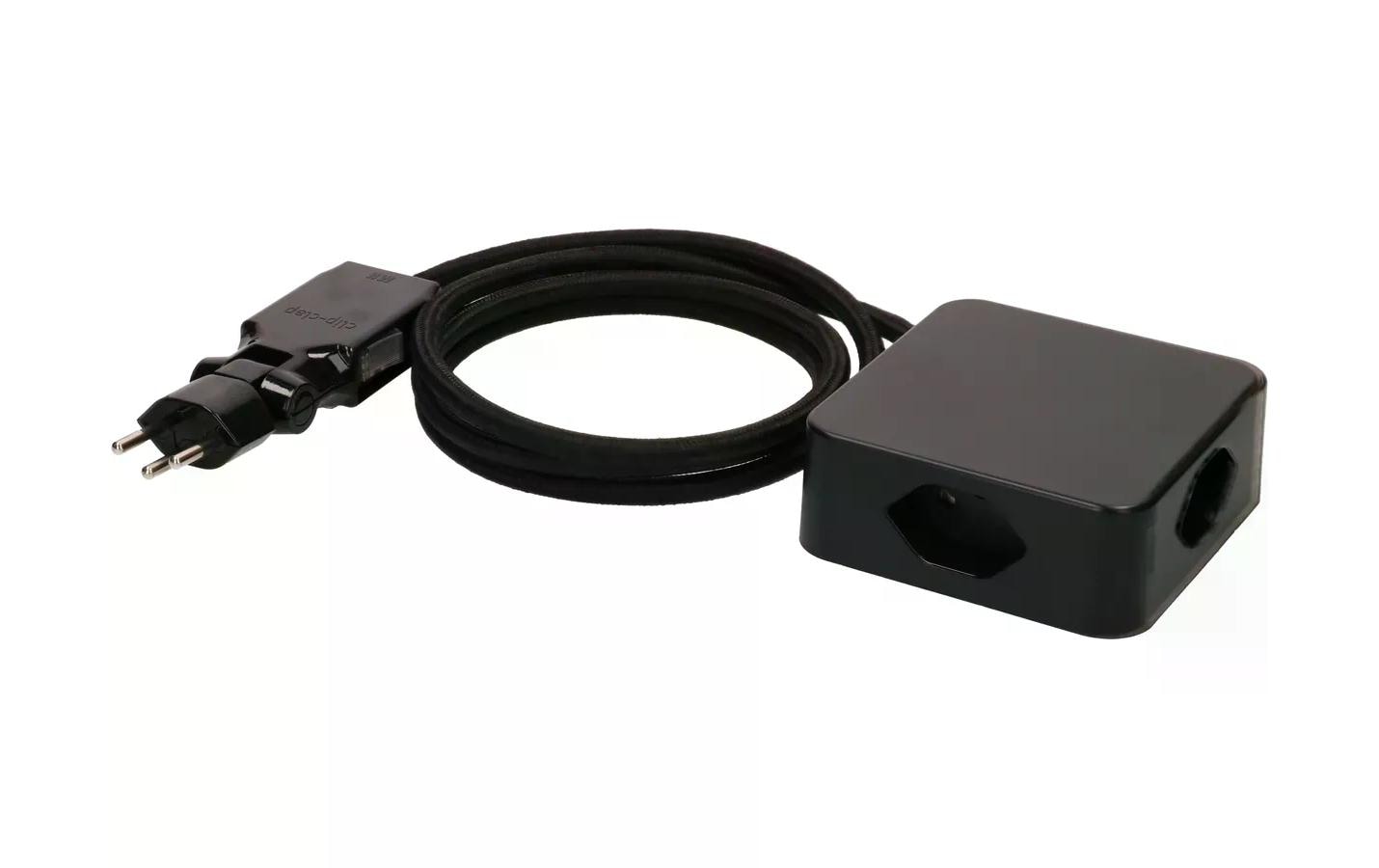 maxTex Steckdosenleiste Cube 4x T13, Schwarz/Schwarz – Steckerleiste von maxTex