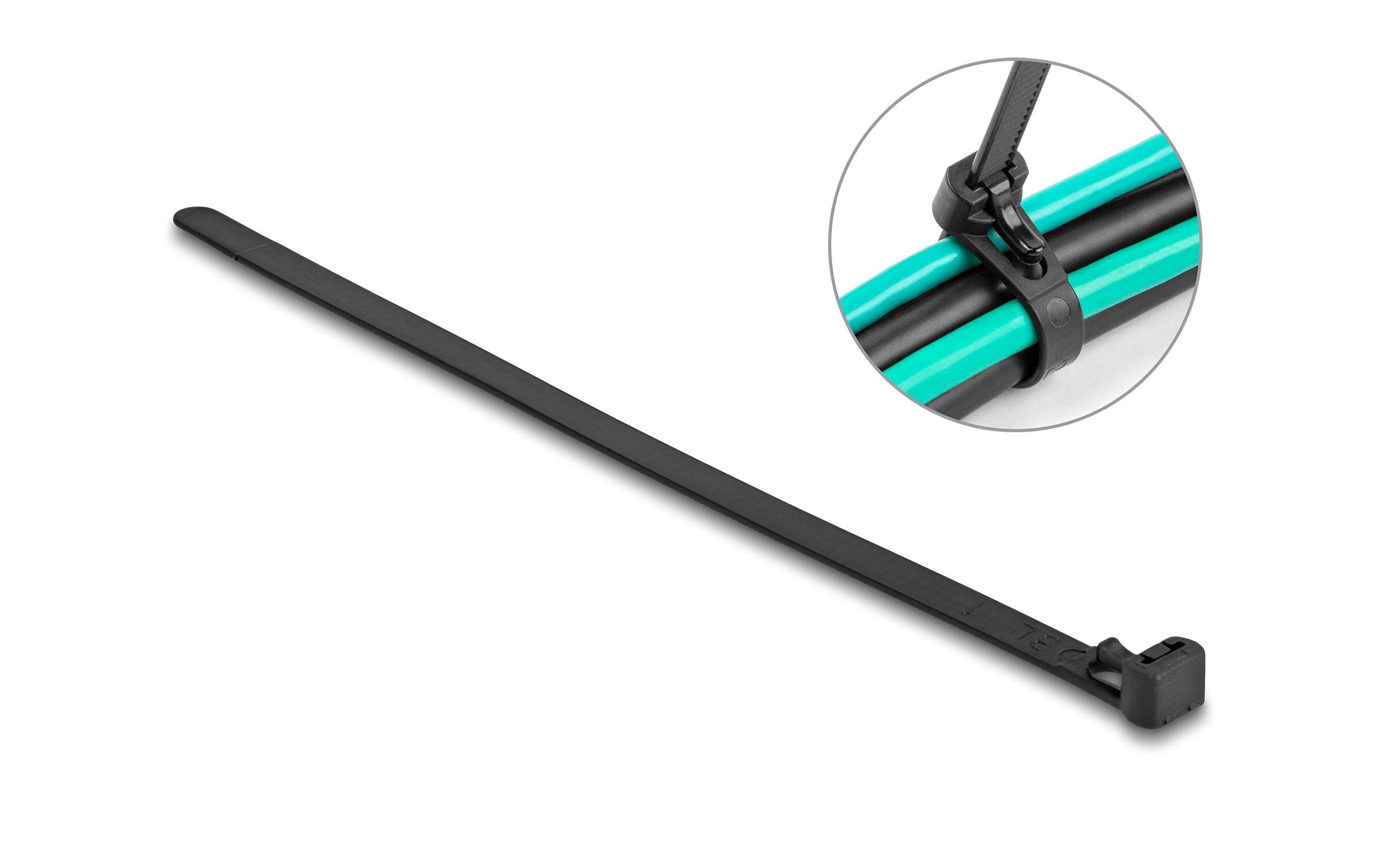 Delock Kabelbinder hitzebeständig 300 mm x 7.6 mm, 100 Stück – Kabelbinder von Delock
