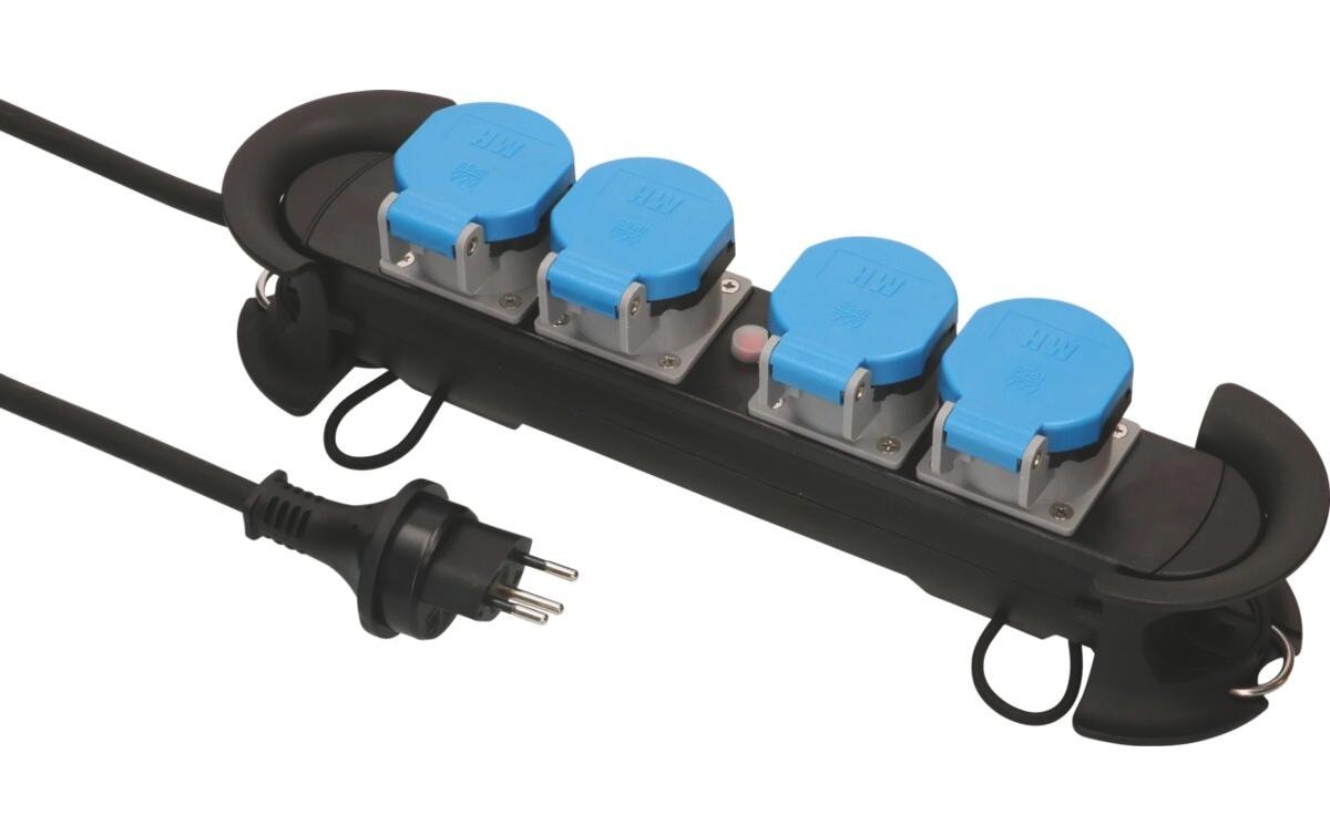 Max Hauri Steckdosenleiste Construct Line SZ/BL 4x Typ 13, 5 m – Steckerleiste von Max Hauri