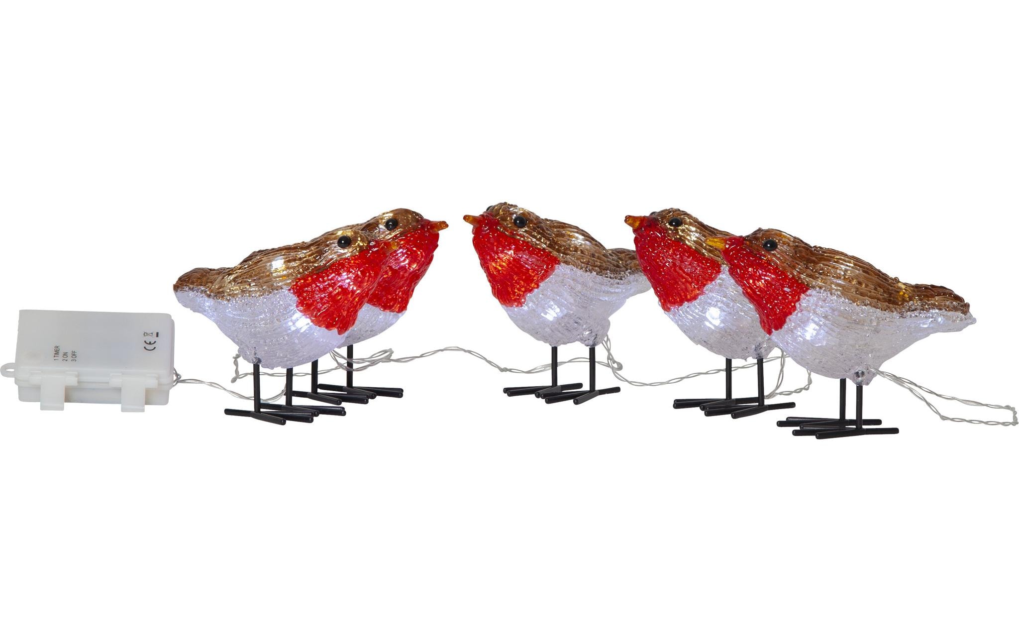 Star Trading LED-Figur Crystalo Vögel Set, 10 cm, Mehrfarbig