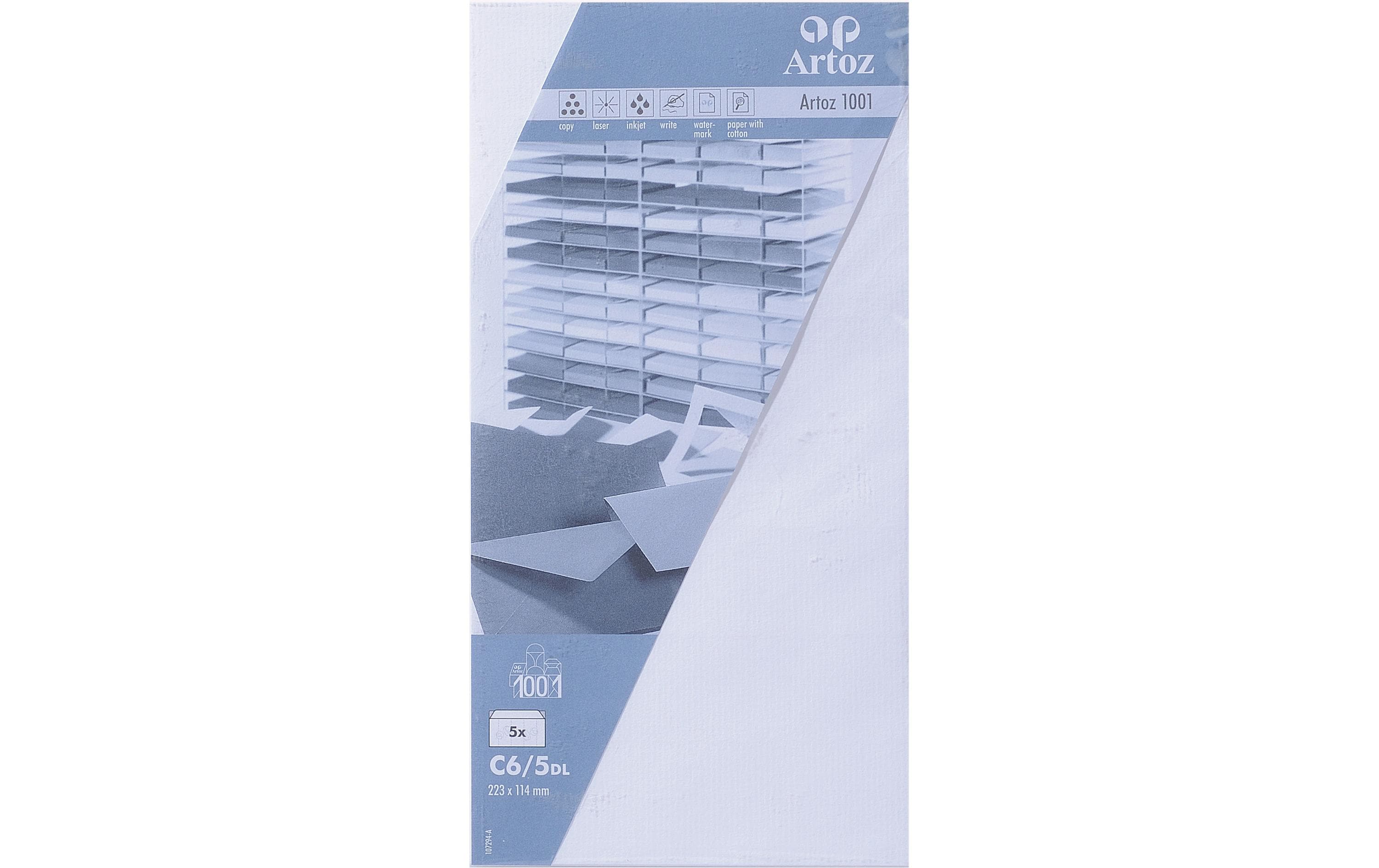 Artoz Couvert 1001 C6/5, 5 Stück, Weiss – Couvert von Artoz