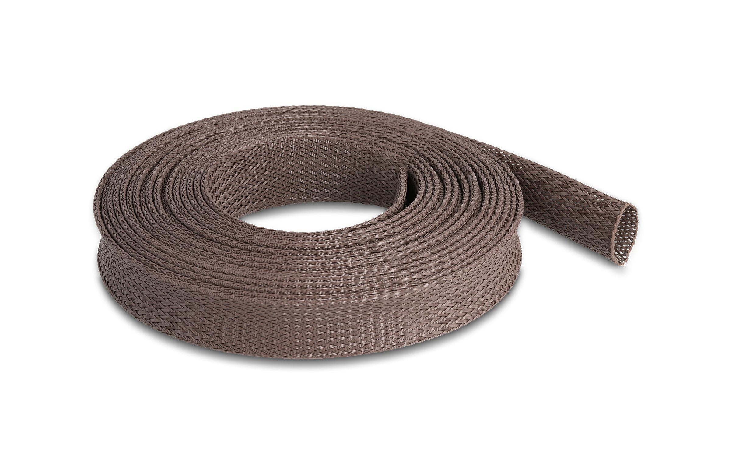 Delock Geflechtschlauch nagerfest, 5 m x 25 mm Braun