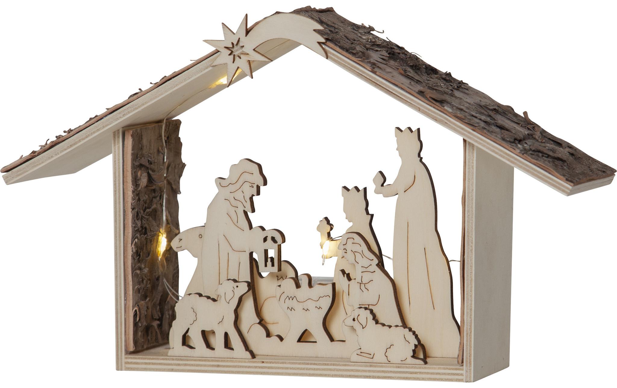 Star Trading Kerzenleuchter Yuletide, 26.5 cm, Natur – LED-Leuchtfigur von Star Trading