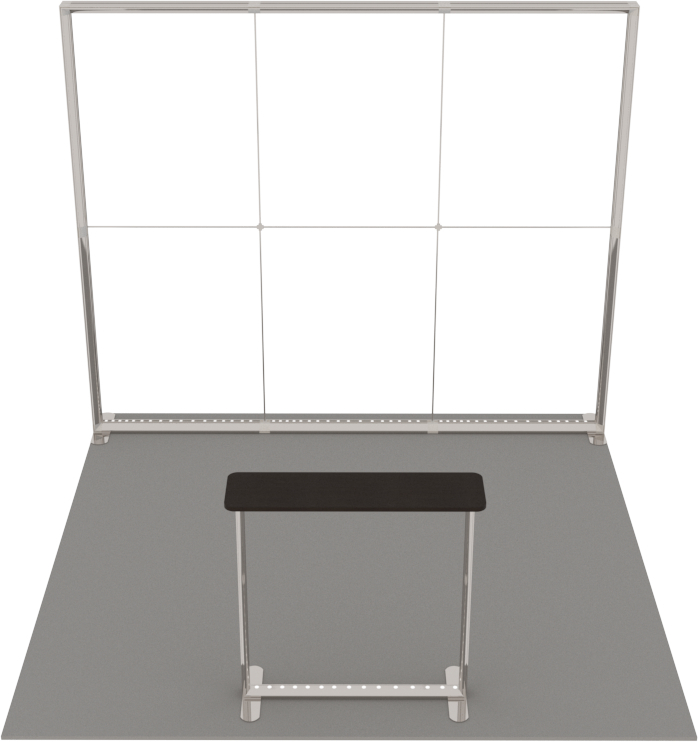 LUMIX Messestand 9 m² Halbinselstand 3x3 Meter 3D-Ansicht modulares System