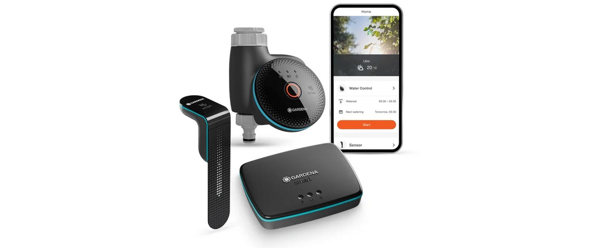 GARDENA Bewässerungssteuerung smart Sensor Control Set – Bewässerungszubehör für die Gartenbewässerung
