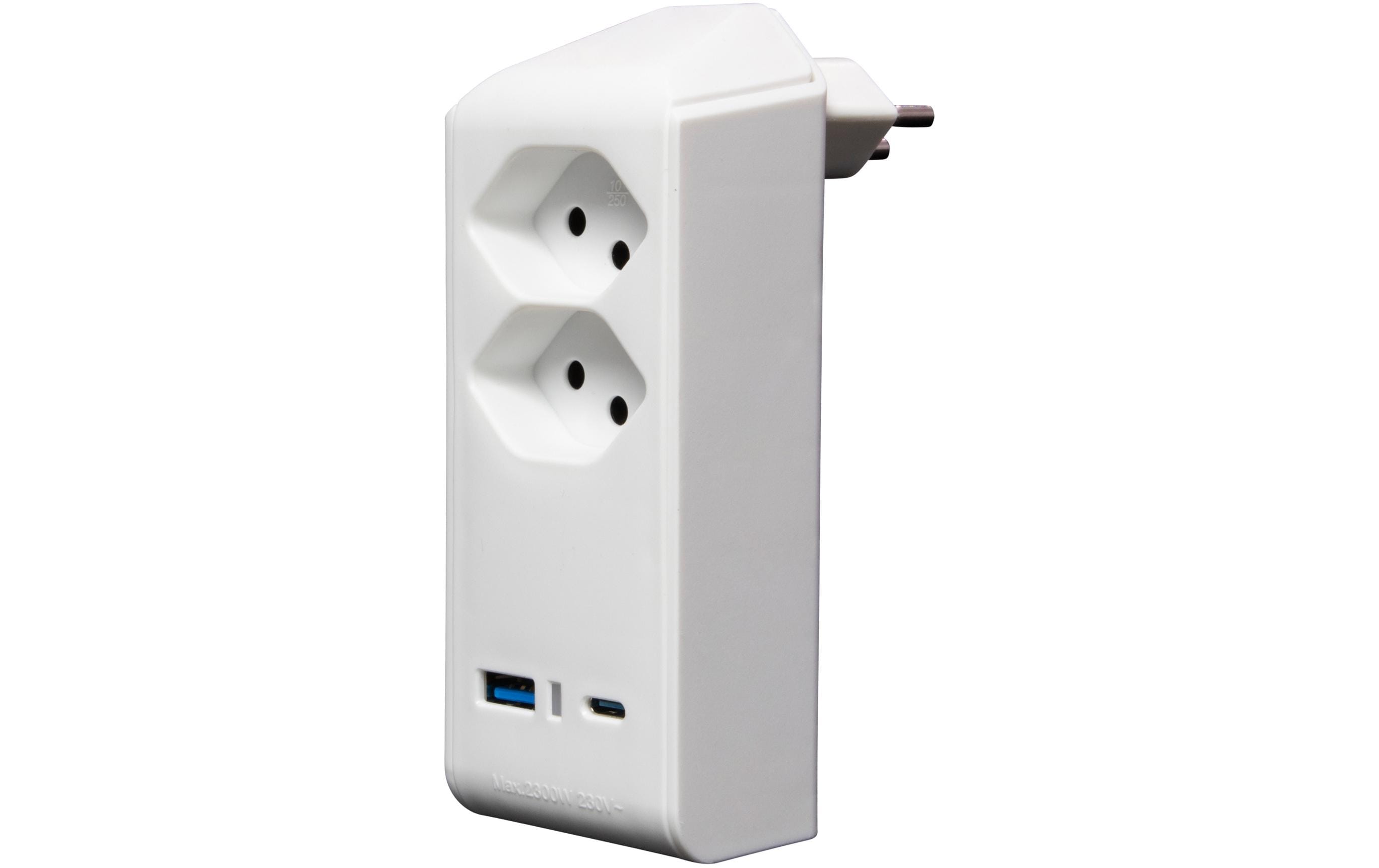 Brennenstuhl Abzweigstecker 2 x T13, 1 x USB A, 1 x USB C, 300° drehbar – Mehrfachstecker von Brennenstuhl