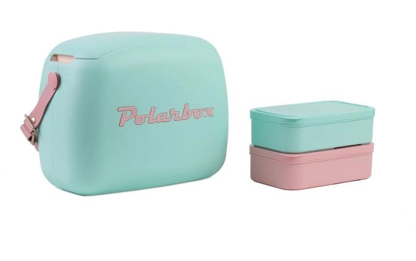 Polarbox CoolerBag 6 L in Türkis – kompakte Retro-Kühlbox mit Lederhenkel