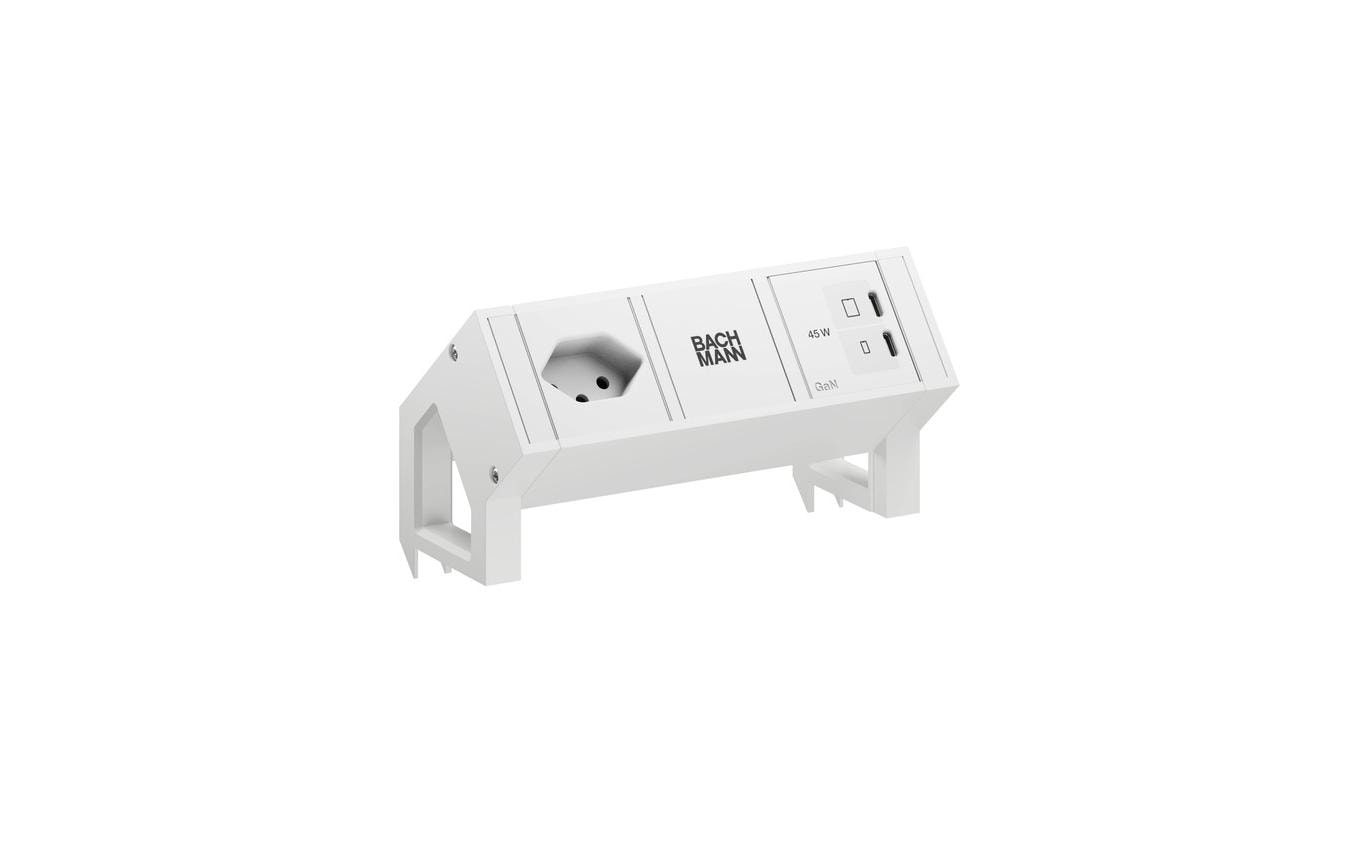 Bachmann Tischsteckdosenleiste DESK2 1xT13 1xUSB C/C 45W 0.2m weiss – Tischsteckdosenleiste von Bachmann