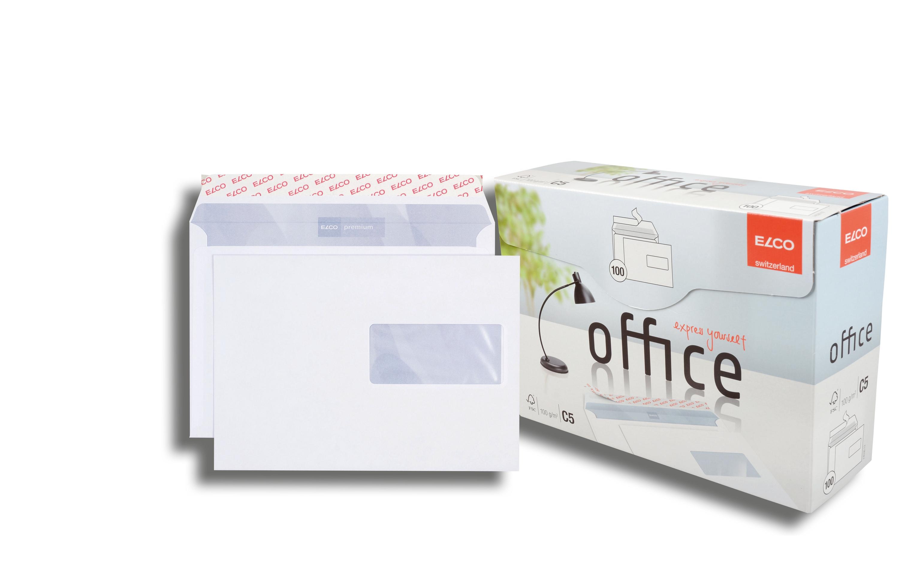 ELCO Couvert Office Box C5 mit Fenster rechts, 100 Stück – Couvert von ELCO