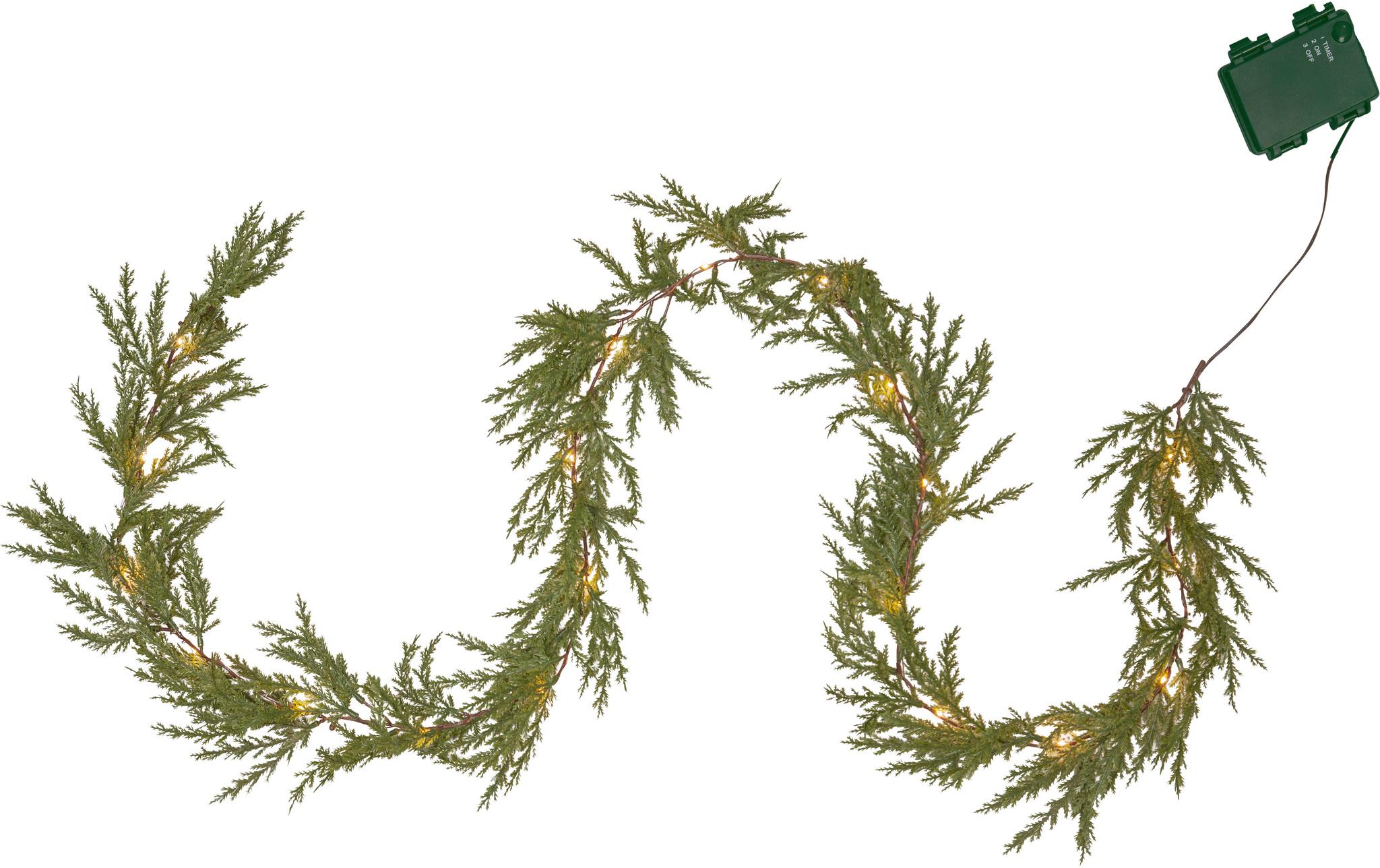 Star Trading Girlande Thuja, 180 cm – LED-Girlande batteriebetrieben mit Timer von Star Trading
