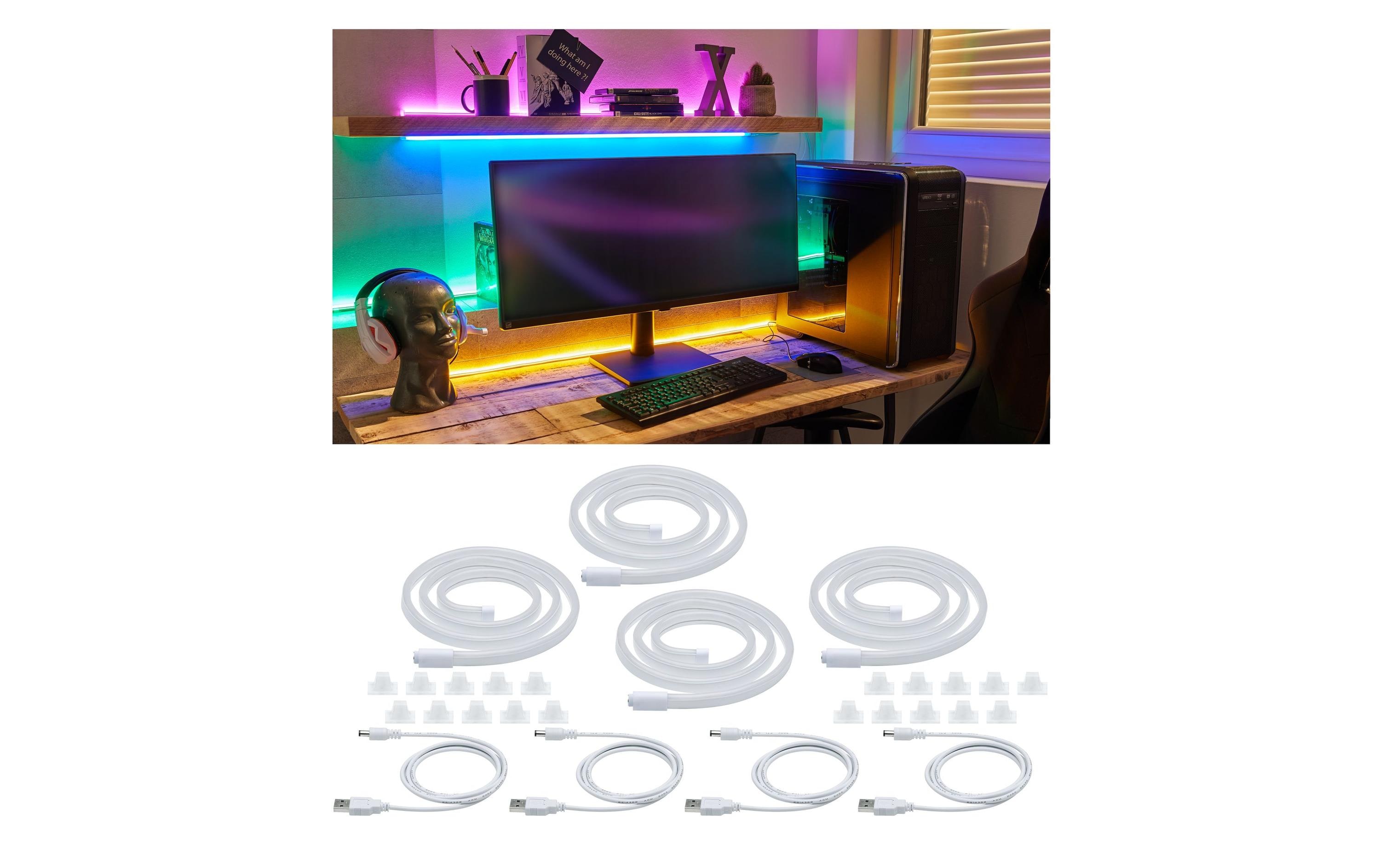 Paulmann LED-Stripe Neon Colorflex Bunt, 4 x 1 m – LED-Streifen von Paulmann