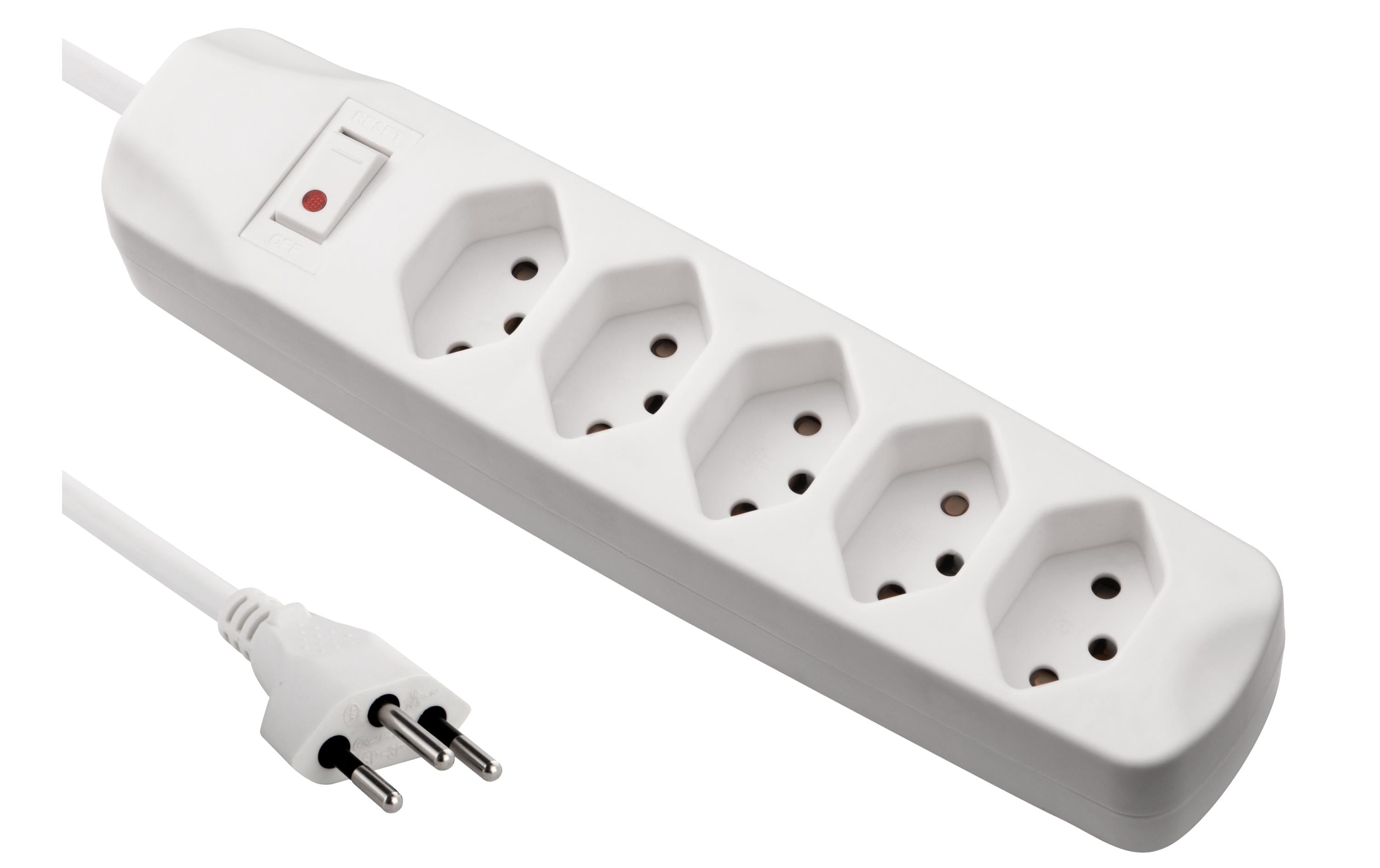 FURBER.power Steckdosenleiste 5x T13 mit Schalter, Weiss – Steckerleiste von FURBER.power