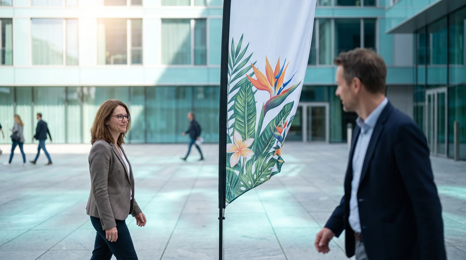 Doppelseitige Fahne – Werbefahne von Chill & Easy