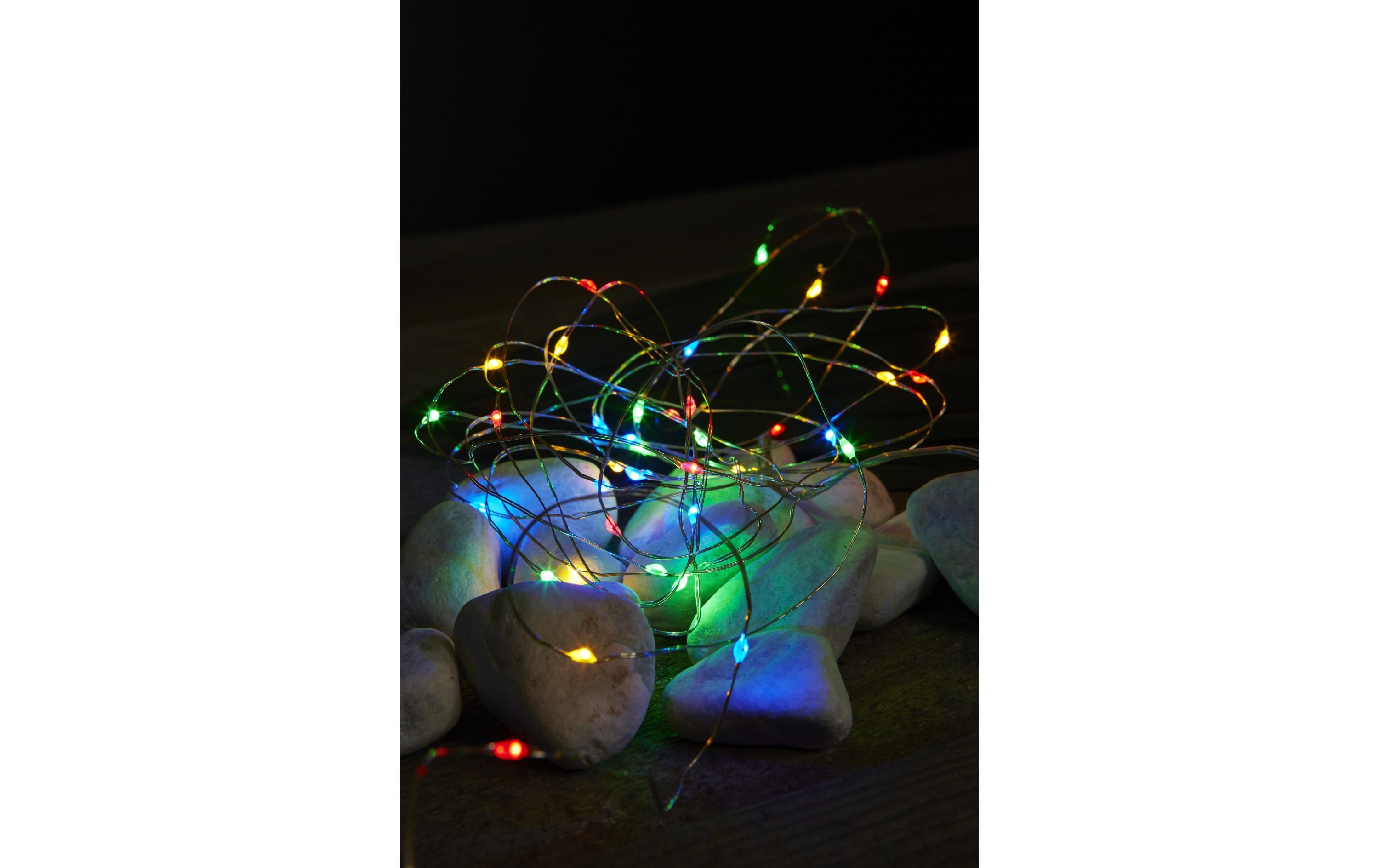 Star Trading LED Lichterkette Angel Hair String 4 m, 40 LED Multicolor – Angel-Hair-Lichterkette batteriebetrieben mit Timer von Star Trading