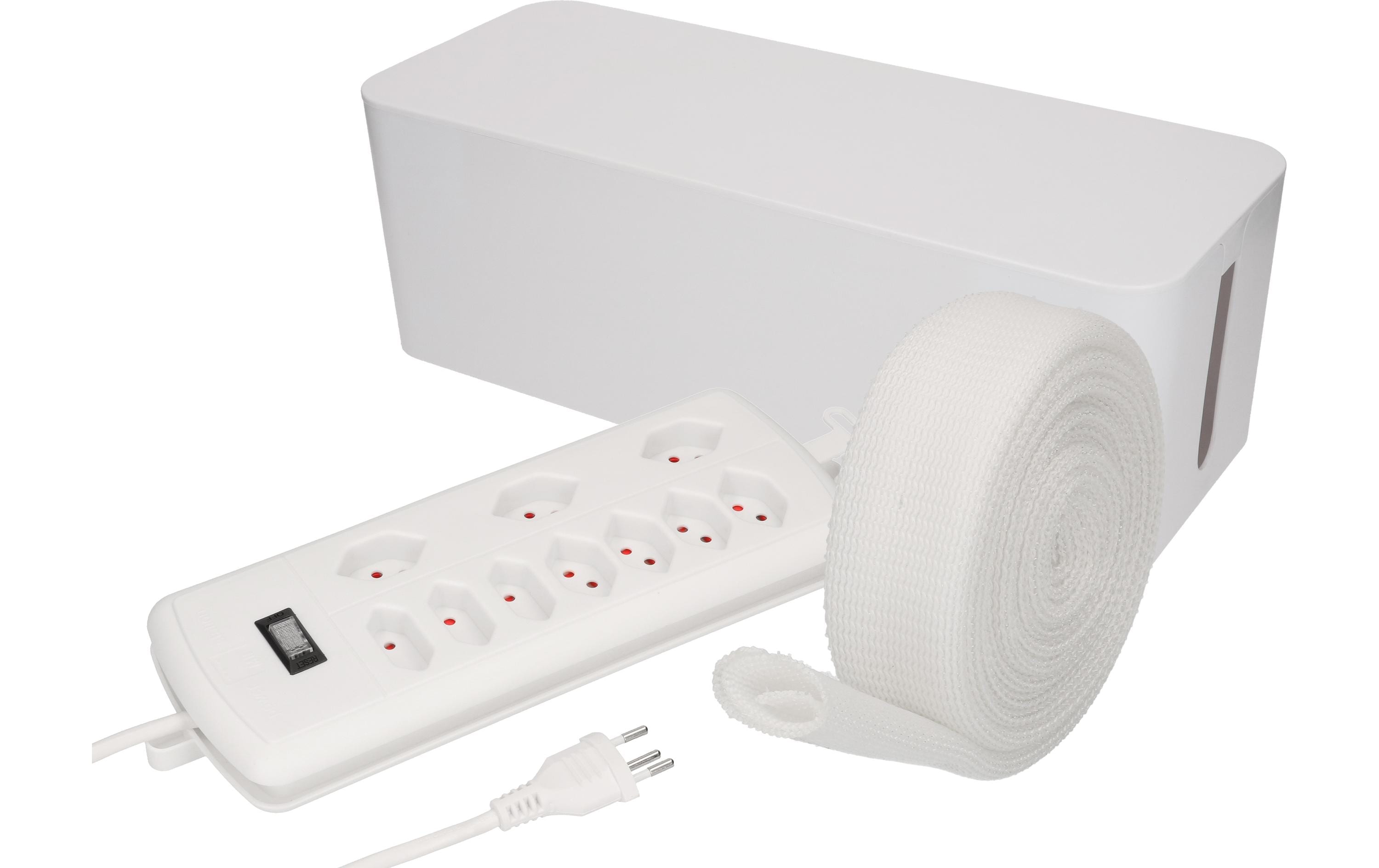 Max Hauri Kabelbox mit Steckerleiste 7x T13, 3x Typ11 Weiss – Kabelbox von Max Hauri