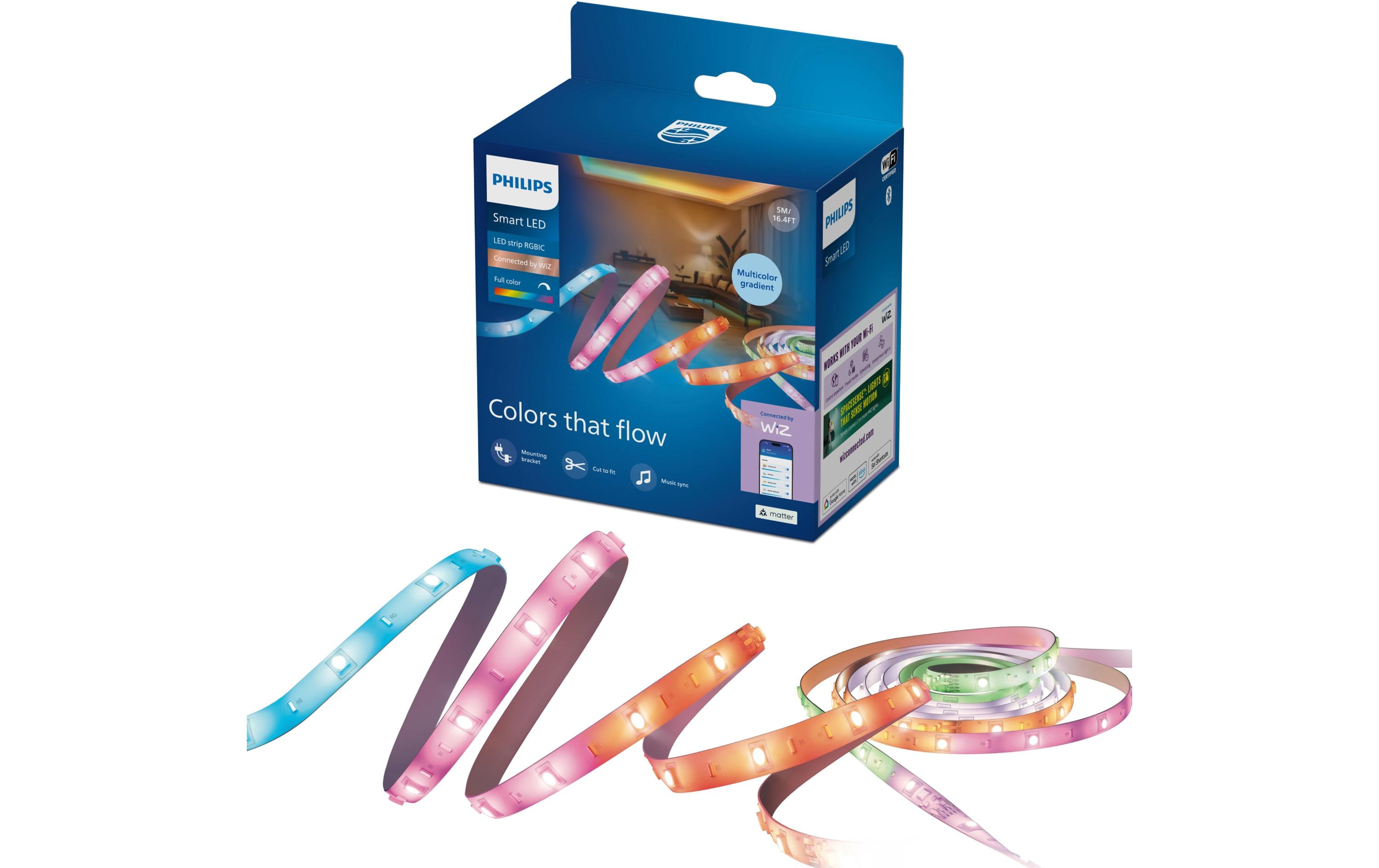Philips Smart Lighting Lightstrip RGBIC 5m + 5m Type-C Weiss – Smarter LED-Streifen RGBIC von Philips Smart Lighting