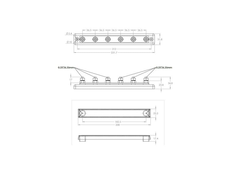 Victron Energy Verteilerschiene 150A 6xM6