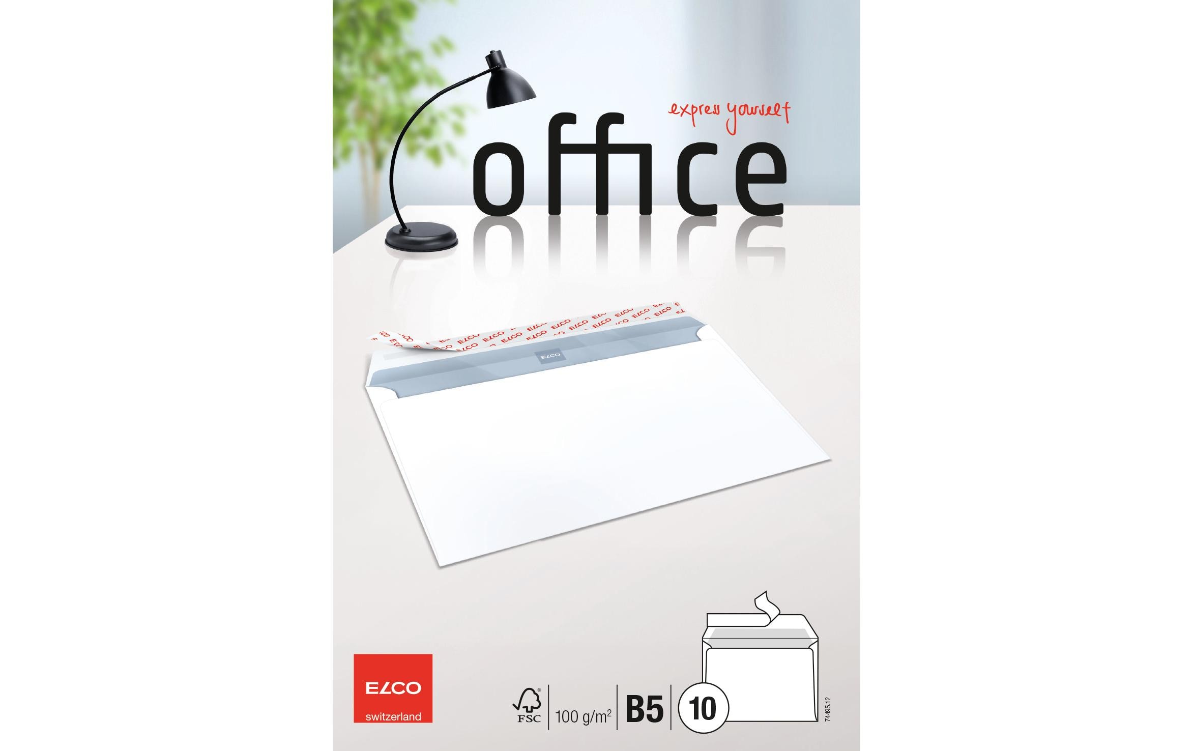 ELCO Couvert Office B5, Keine Fenster, 10 Stück – Couvert von ELCO