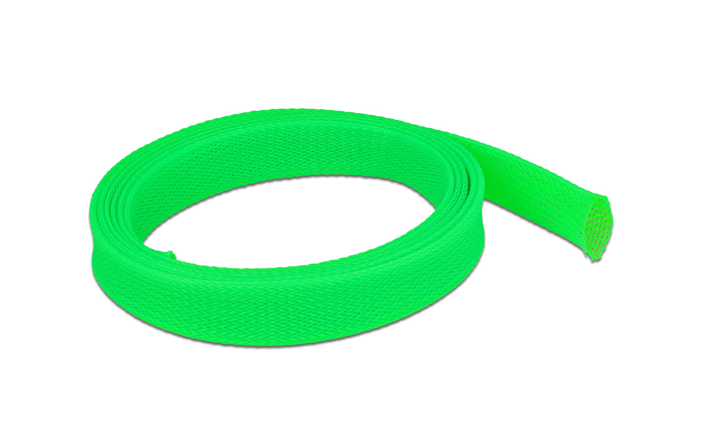 Delock Kabelschlauch dehnbar, 2m x 25 mm Grün – Kabelschlauch von Delock