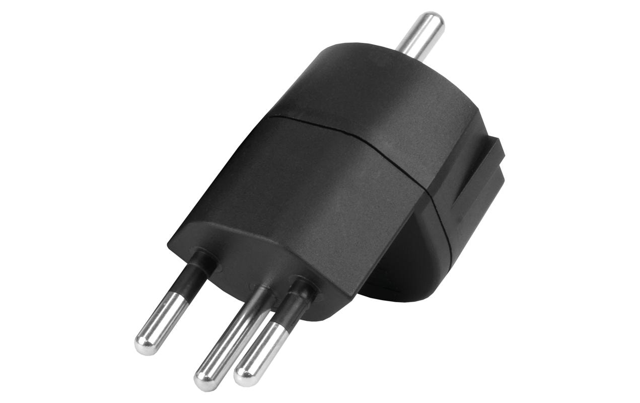 STEFFEN Fixadapter 3-Pol Deutsch auf Stecker CH T12 schwarz, CEE7 – Fixadapter von STEFFEN