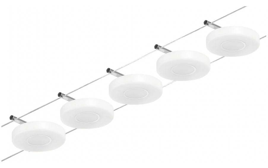 Paulmann CorDuo LED Seilsystem DiscLED Basisset 5 x 200 lm – Smarte Seilsystem-Set für Paulmann CorDuo von Paulmann