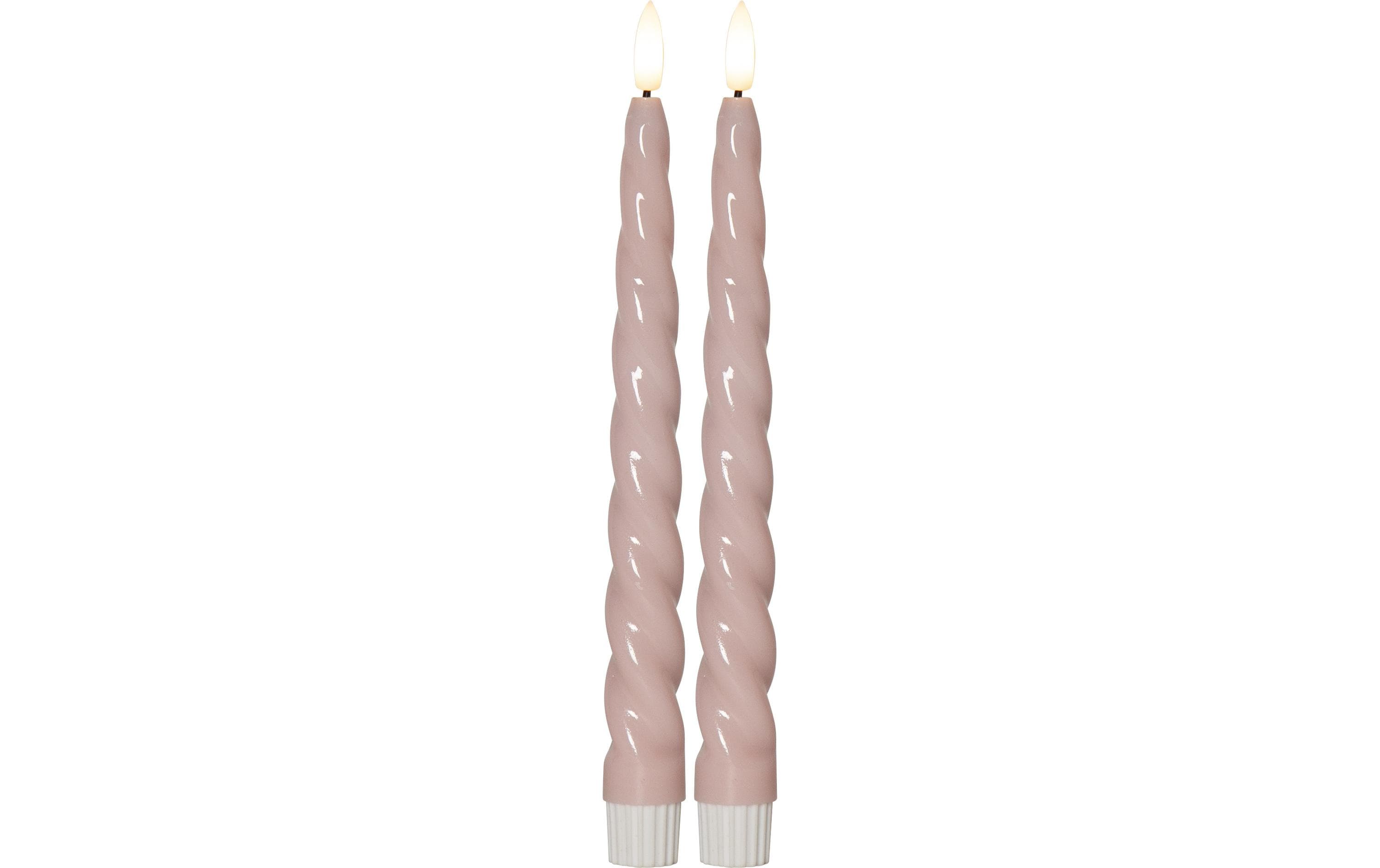 Star Trading LED-Stabkerzen Set Flamme Shine, 24.5 cm, Pink – LED-Stabkerze mit Timer von Star Trading