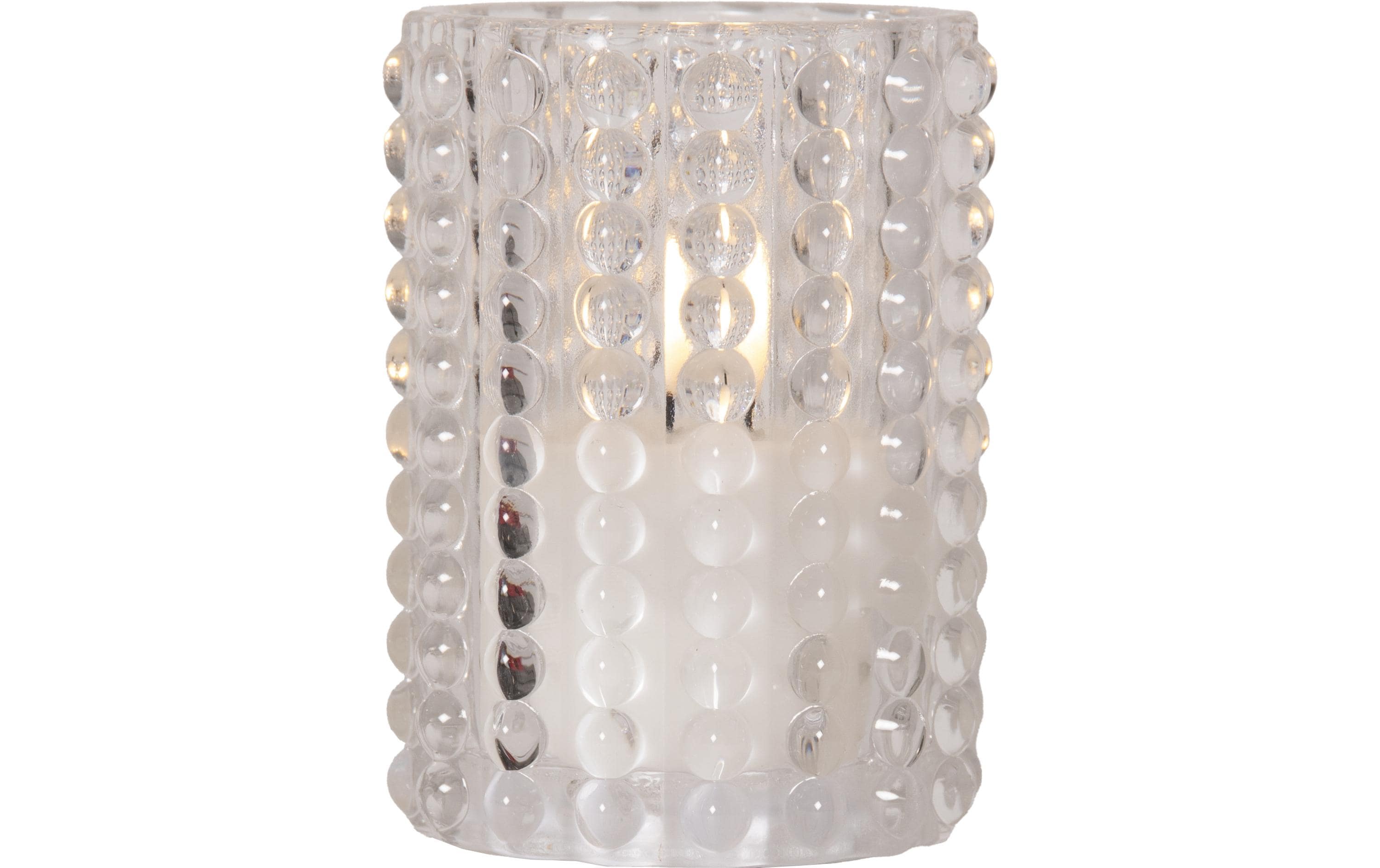 Star Trading LED-Kerze Flamme Dotty, Transparent, 13 cm – LED-Kerze mit Timer von Star Trading