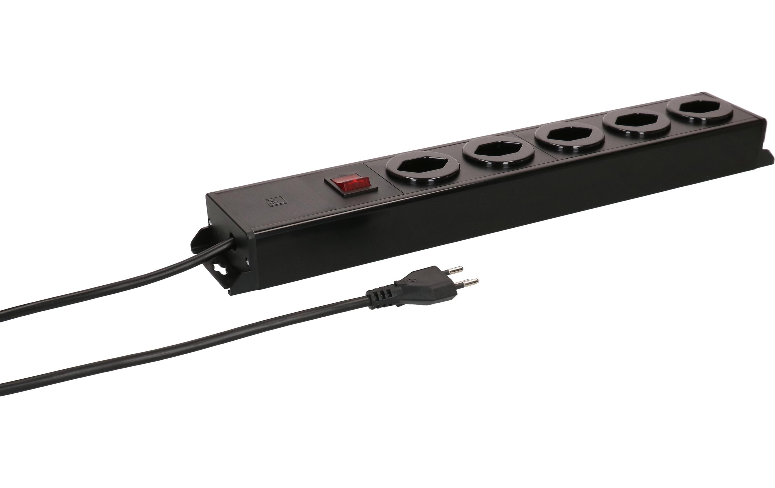 Max Hauri Steckdosenleiste Power Line 5x Typ 13 sw/sw Schalter 1.5m