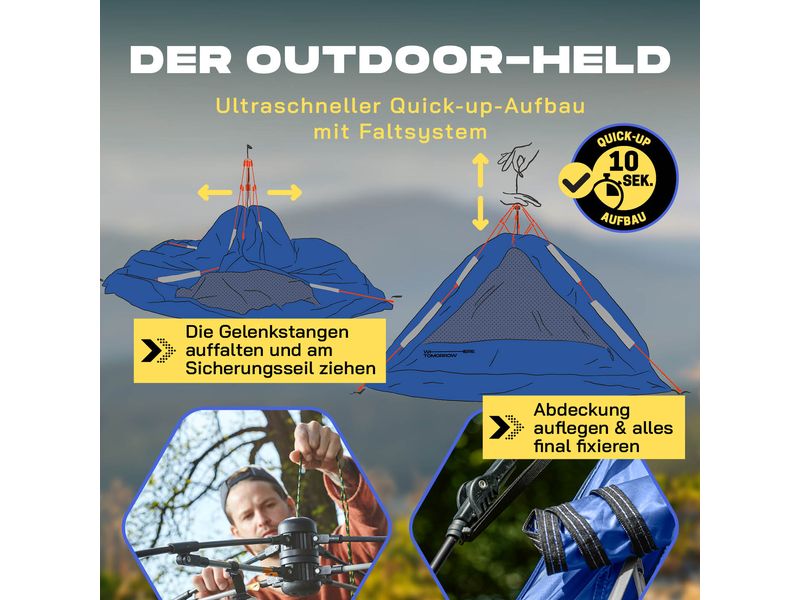 Where Tomorrow 3 Personen Kuppelzelt Blau
