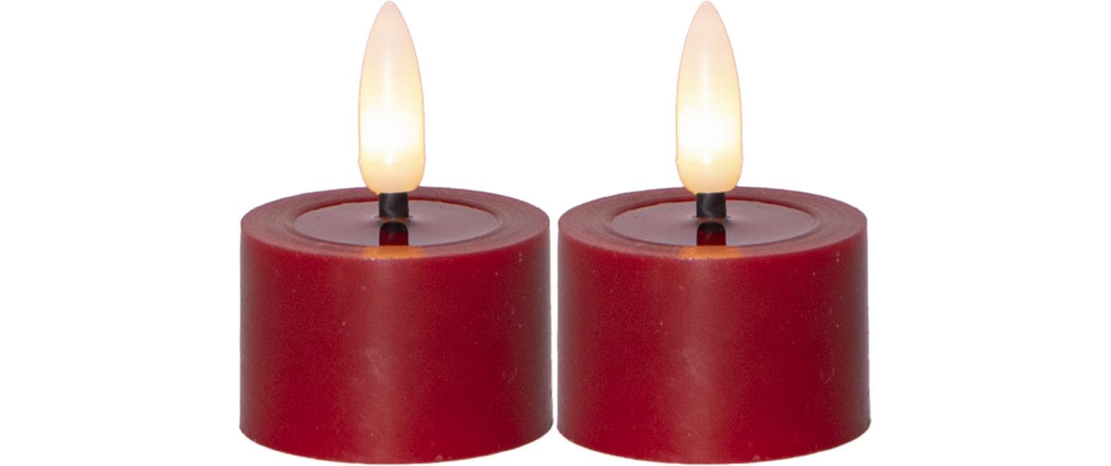 Star Trading LED Teelichter Set 2 Pack Flow 5 cm – rot – LED-Teelichter mit Timer von Star Trading