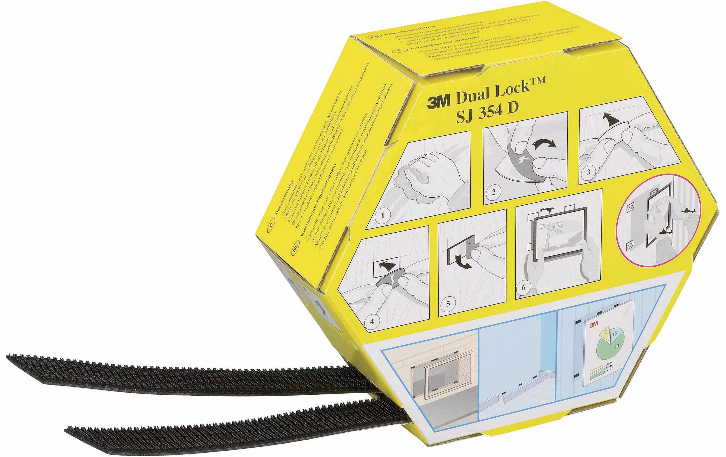 3M Klettband Dual Lock 5 m x 2.54 cm Schwarz – Klettband von 3M