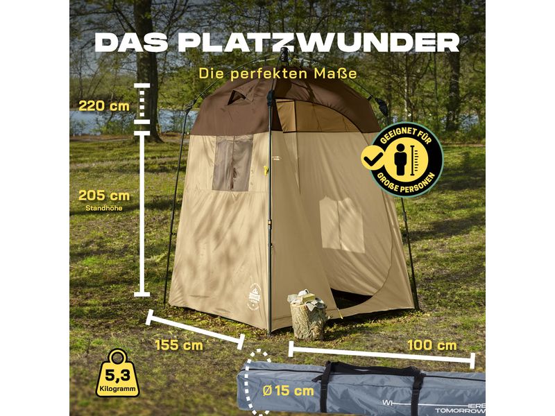 Where Tomorrow Pop Up Duschzelt Braun
