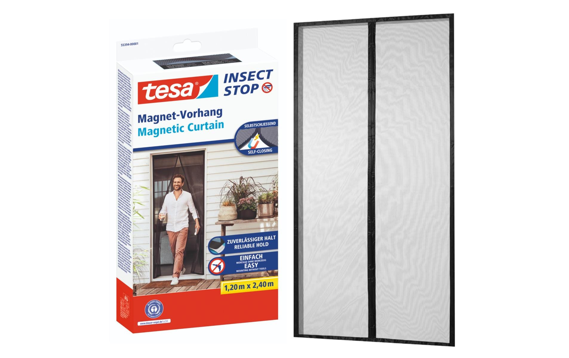 tesa Insektenschutz Magnetvorhang 1.2 x 2.4 m, Anthrazit