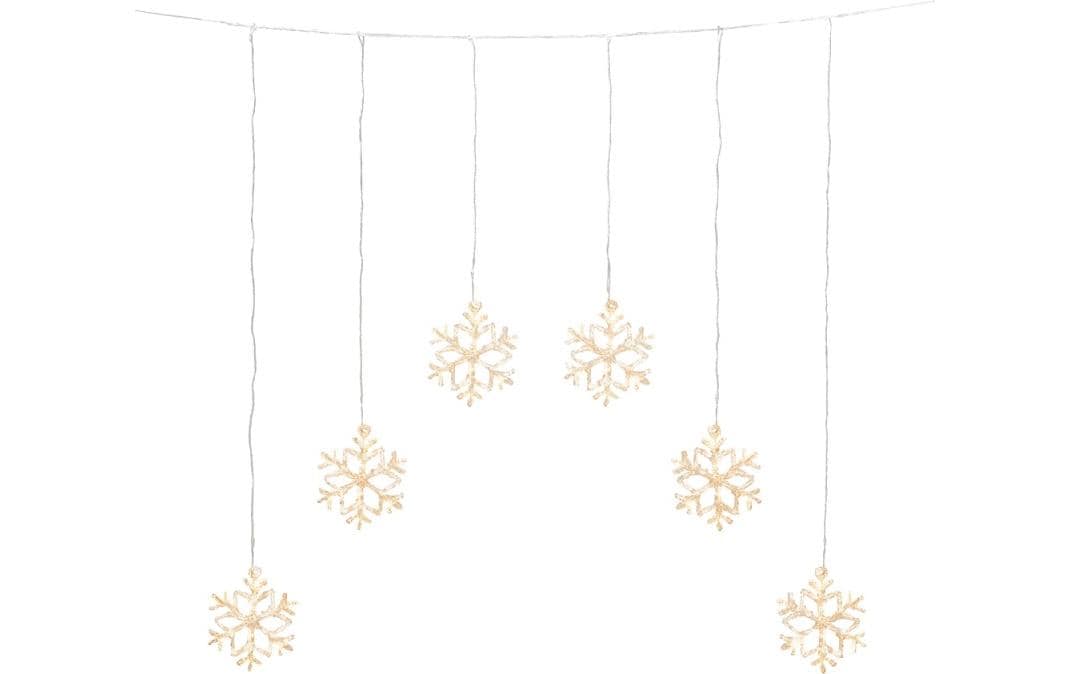 Konstsmide LED-Lichtervorhang mit Schneeflocken 48 Lamp…