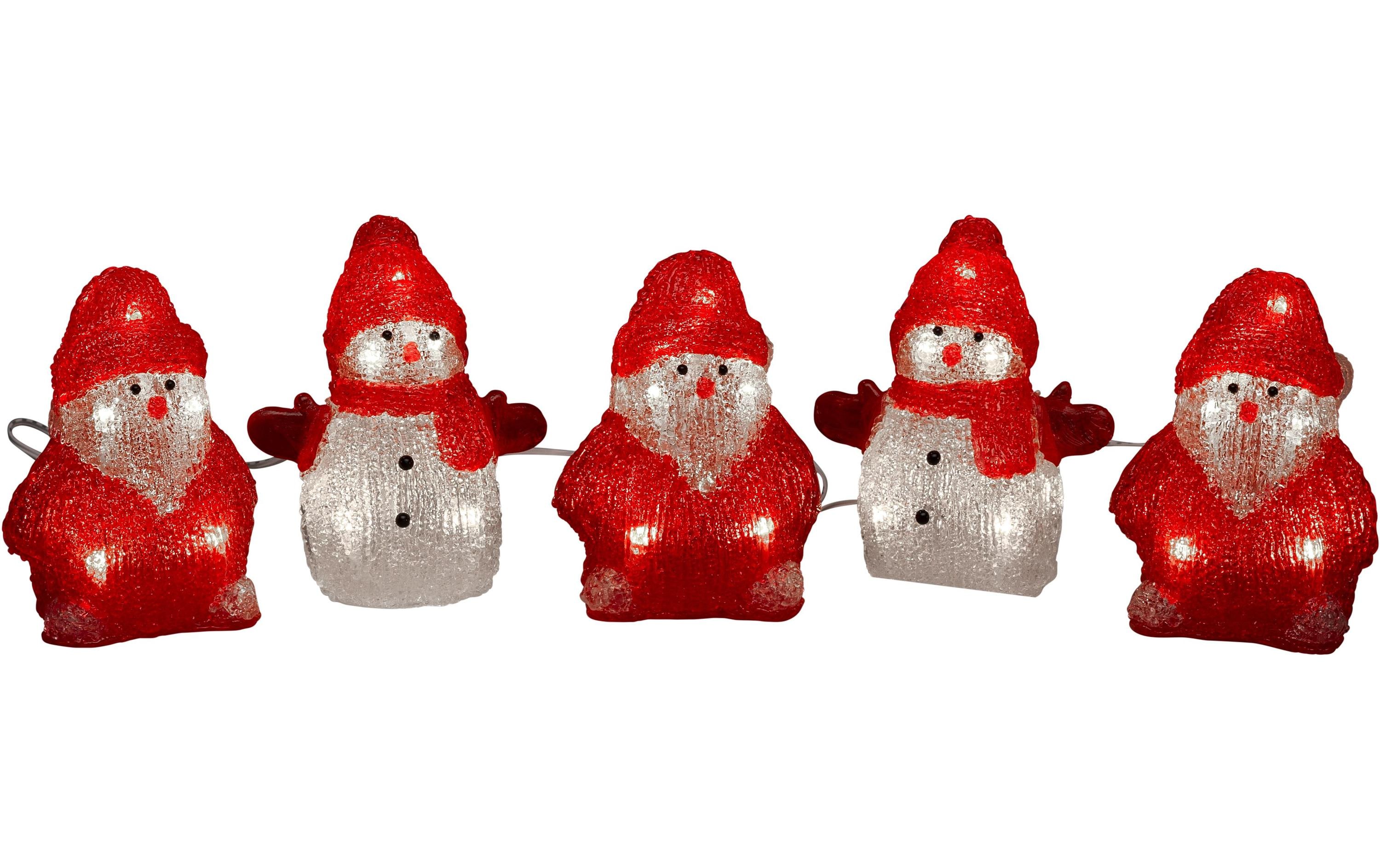 Konstsmide LED-Figur Acryl Schneemänner & Santas, 5er S…