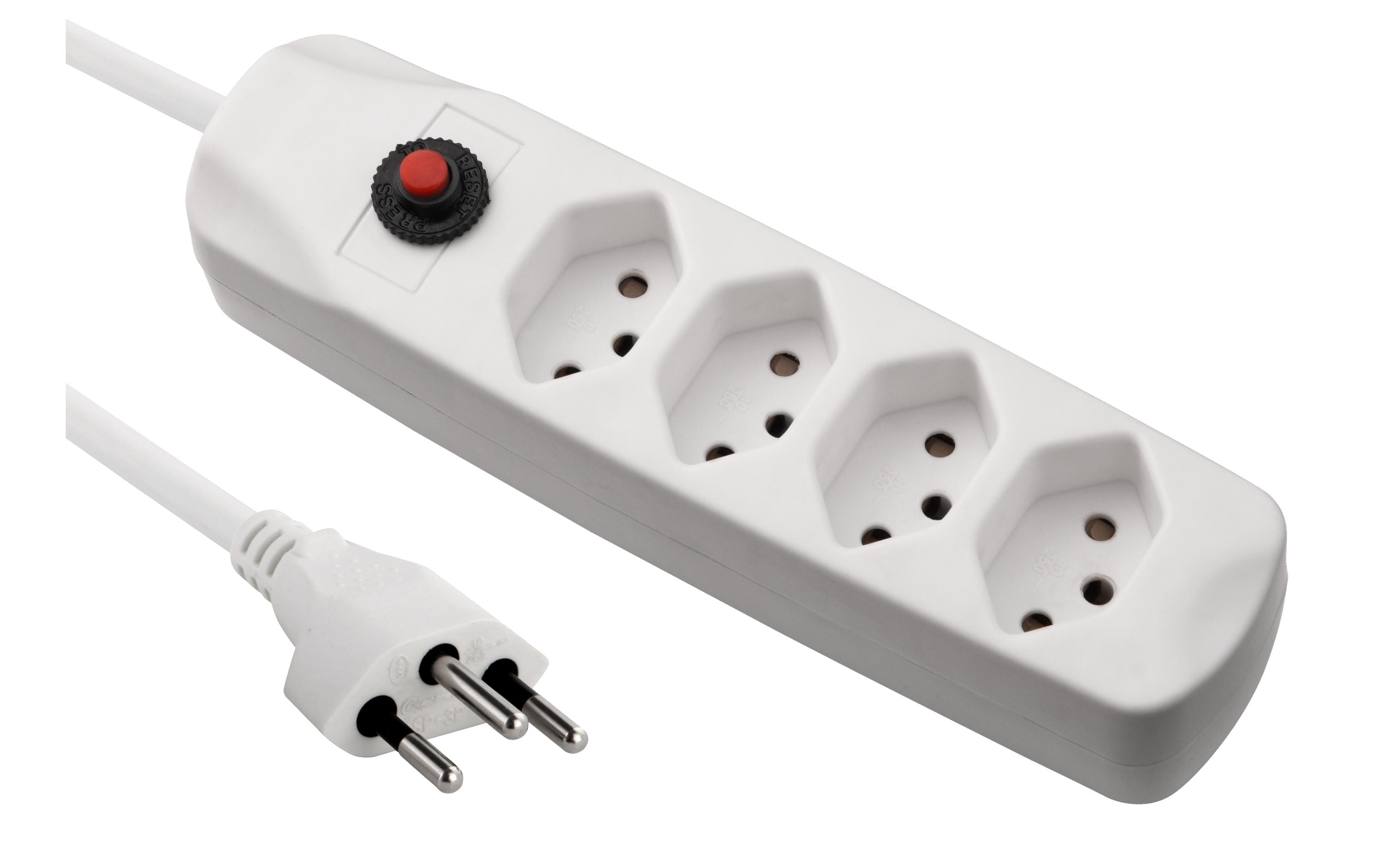FURBER.power Steckdosenleiste mit Überlastschutz 4x T13 Weiss – Steckerleiste von FURBER.power