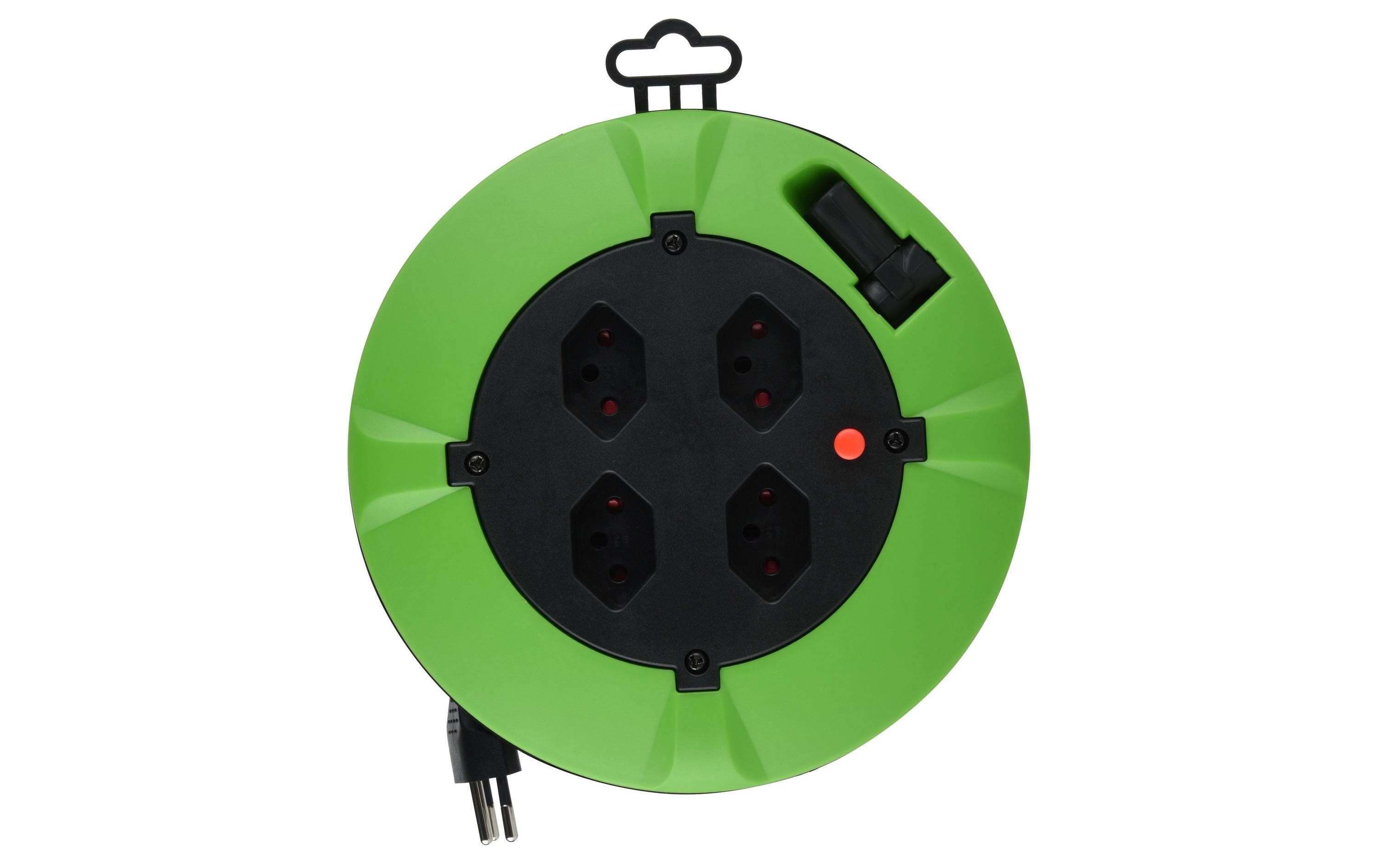 Schönenberger Kabelbox 7m 7m Kabel, 4xT13, grün/schwarz – Kabelrolle von Schönenberger