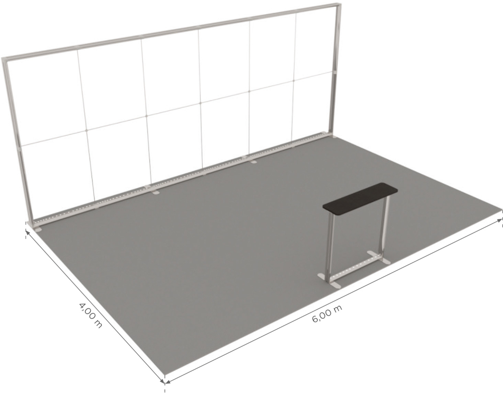 LUMIX Messestand 24 m² Halbinselstand mit Theke Detailansicht Messeauftritt