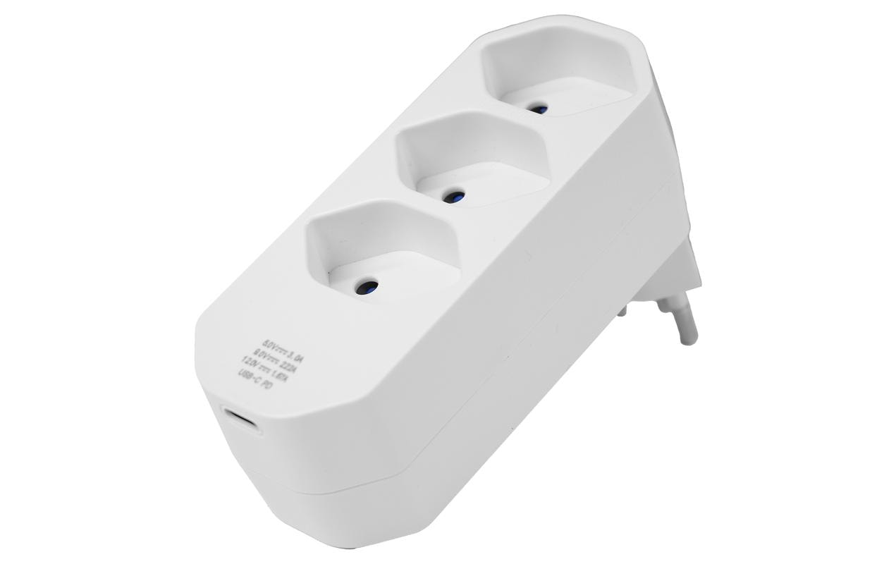 STEFFEN Mehrfachstecker 3 x T13, drehbar 320°, Weiss – Mehrfachstecker von STEFFEN