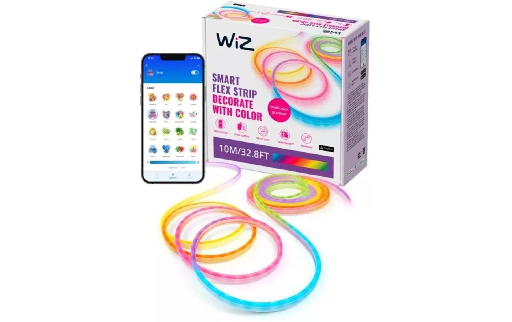 WiZ LED Stripe RGBIC 10 m – Smarter LED-Streifen RGBIC mit Netzteil von WiZ