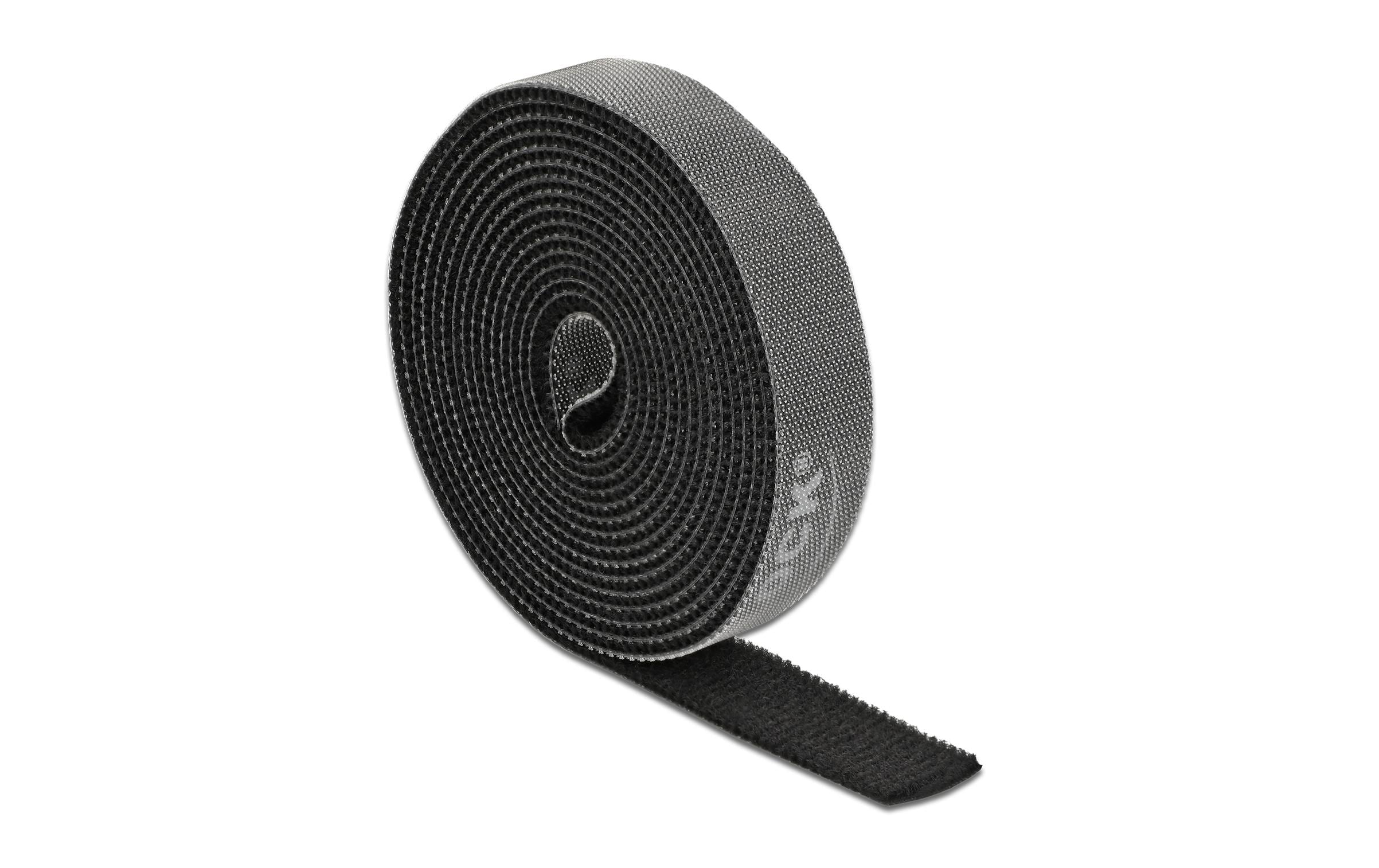 Delock Klettband 2 m x 15 mm Schwarz – Klettband von Delock